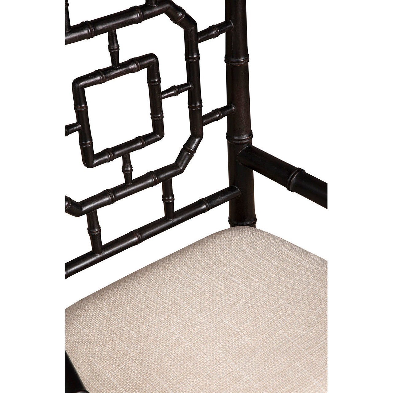 Chippendale Geometric Back Black Arm Chair