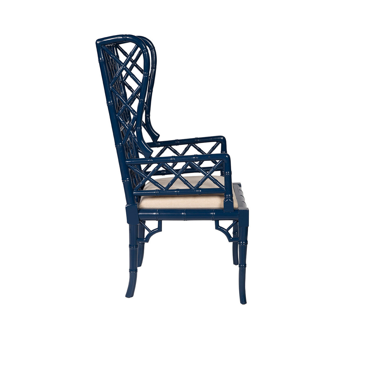 Chippendale Blue Wingback Host Chair 27"