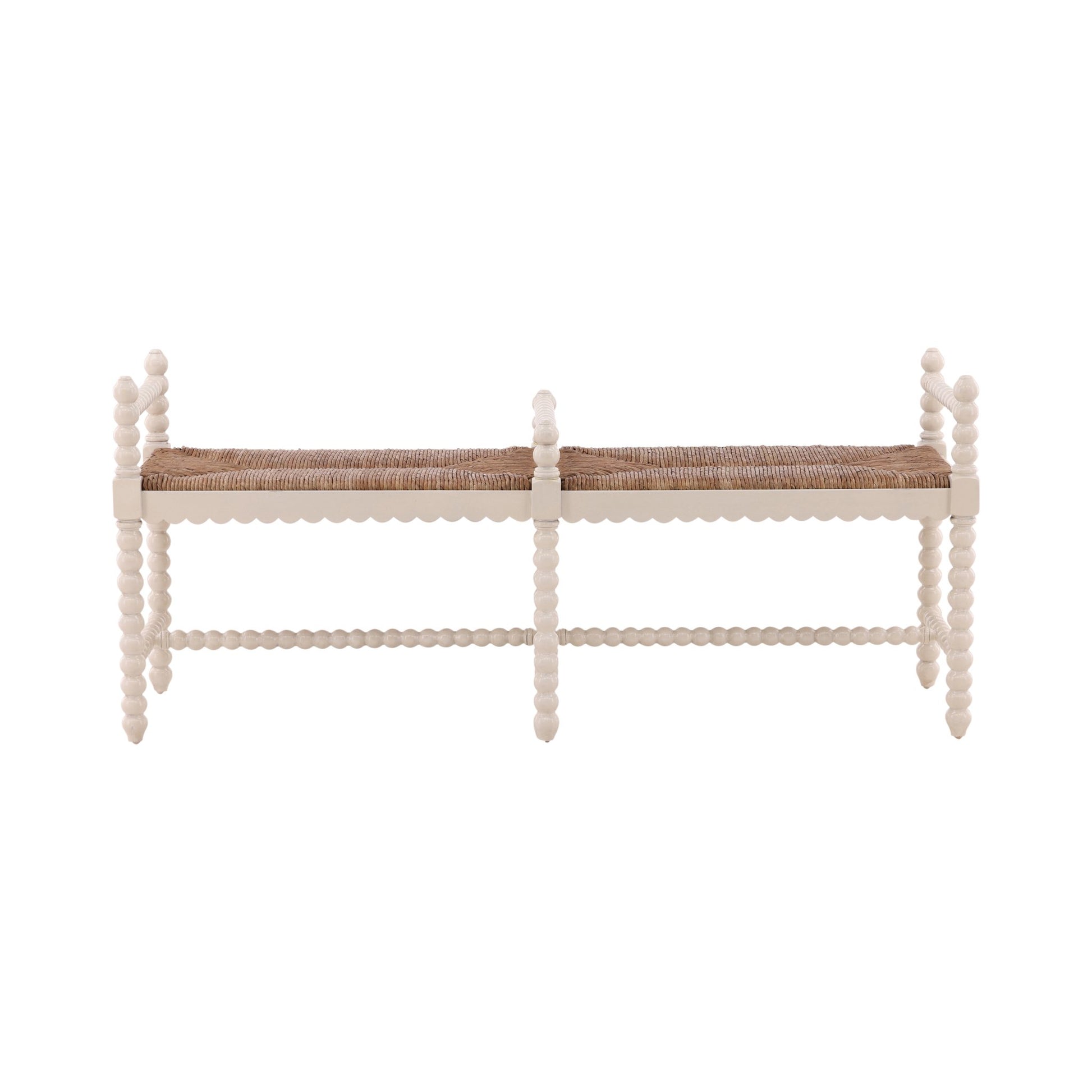 Cream Worrel Bench detail view by Furniture Classics at ZIN Home