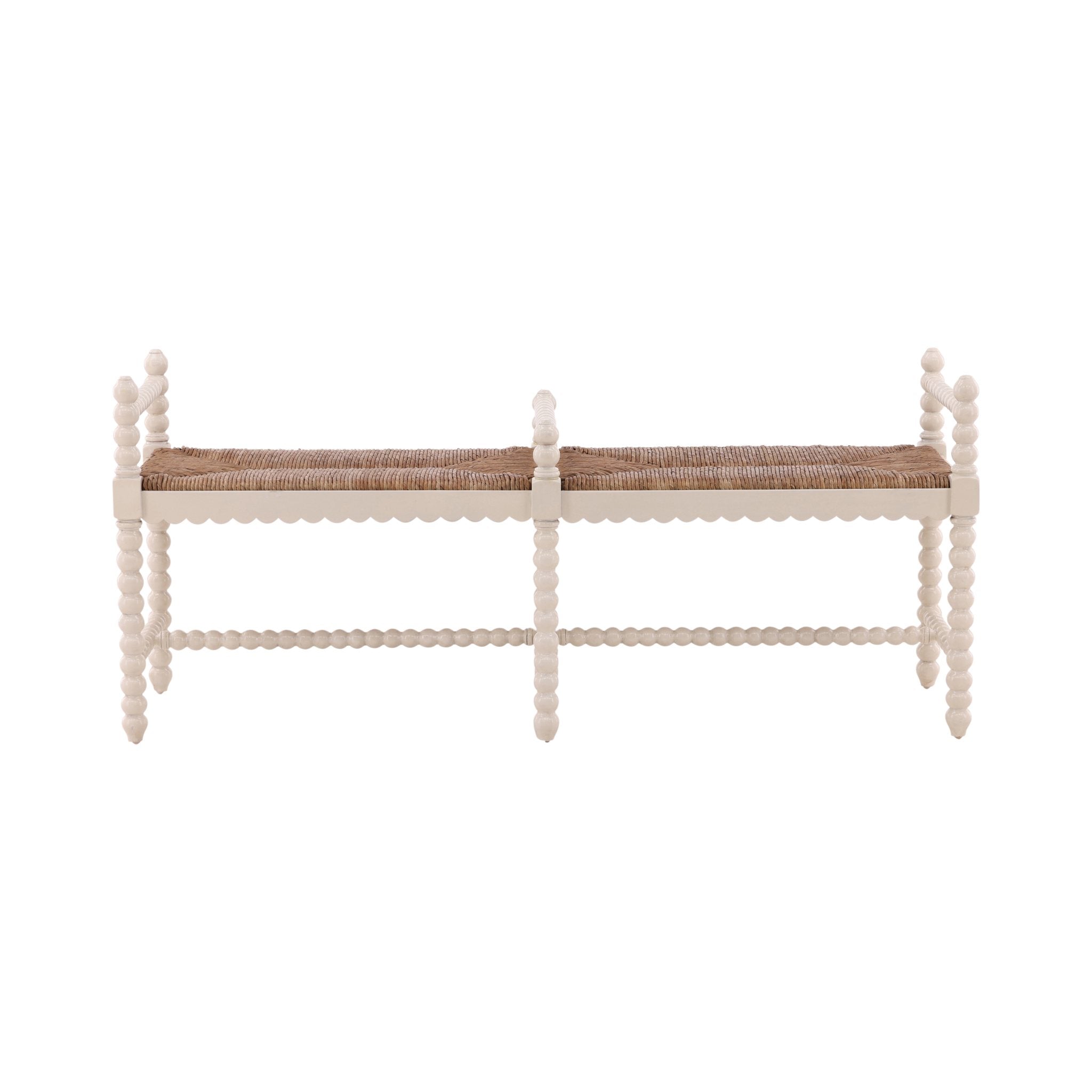 Cream Worrel Bench detail view by Furniture Classics at ZIN Home