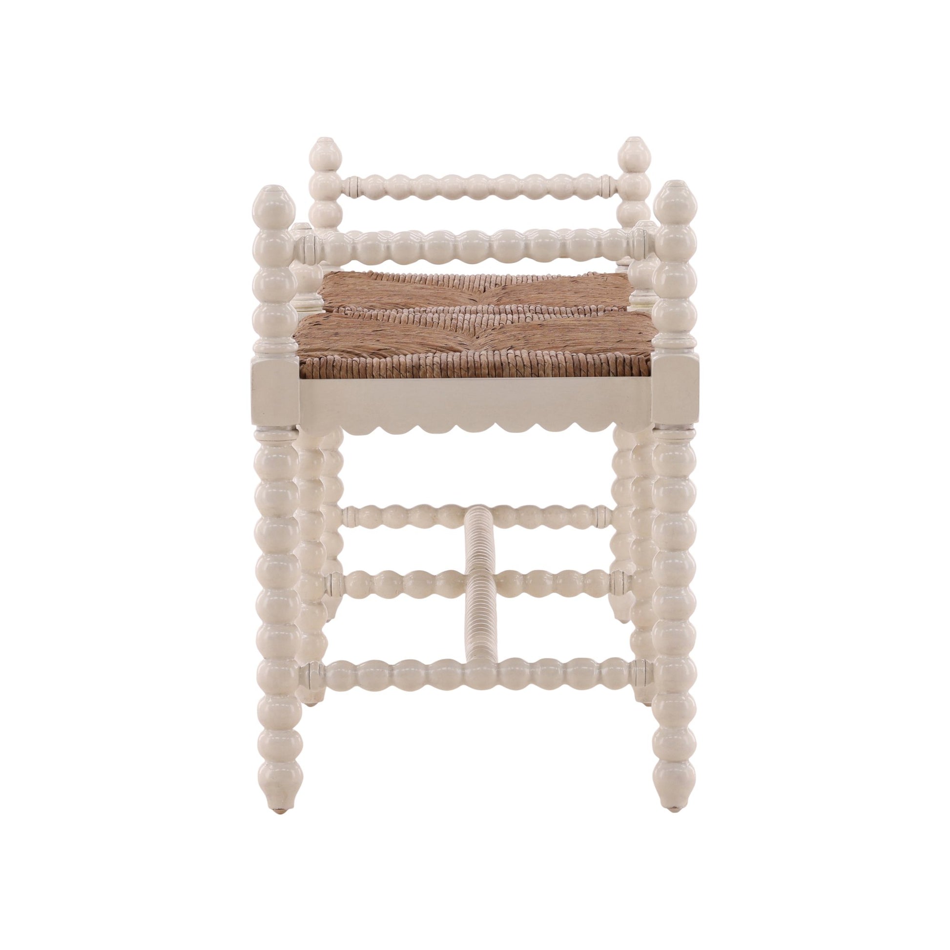 Cream Worrel Bench detail view by Furniture Classics at ZIN Home