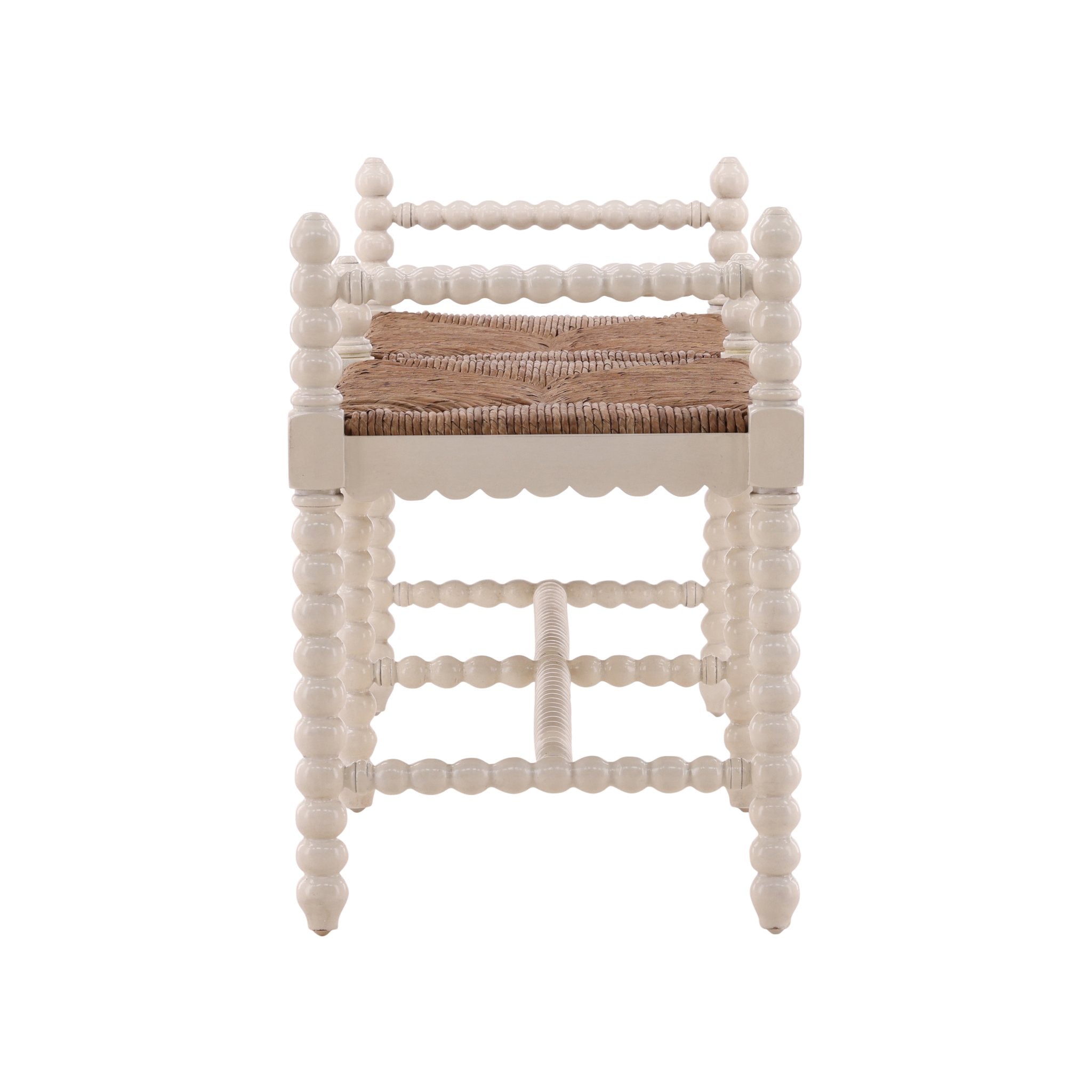 Cream Worrel Bench detail view by Furniture Classics at ZIN Home