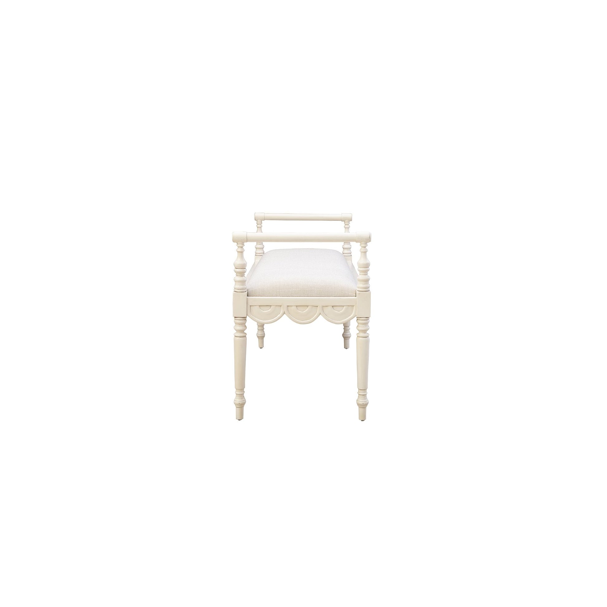 Cream Juliet Bench - 44.75' detail view by Furniture Classics at ZIN Home