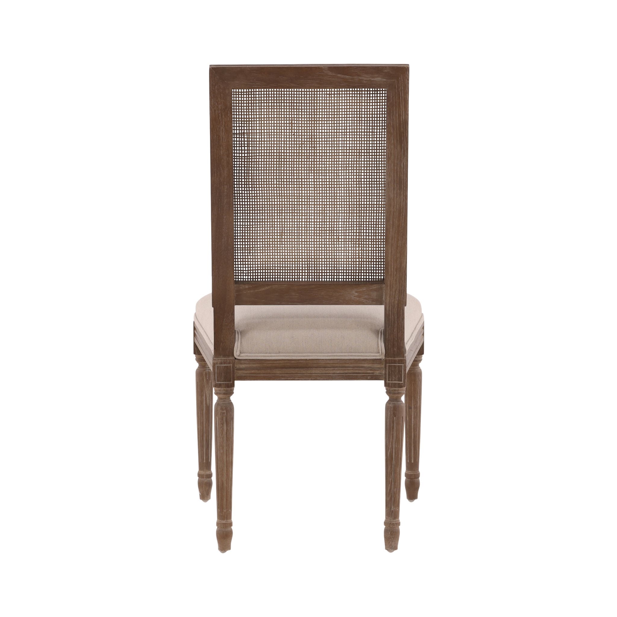 Linen & Oak Caned Back Side Chair detail view by Furniture Classics at ZIN Home