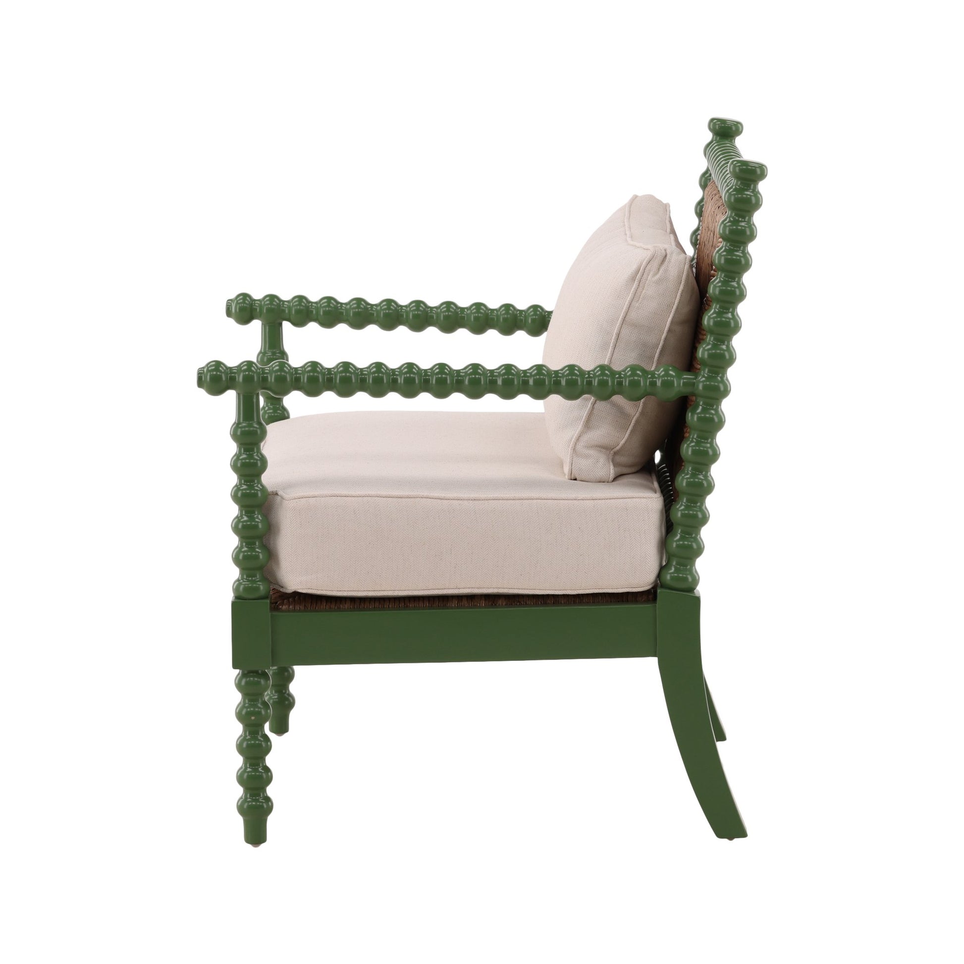 Green Jameson Bobbin Chair detail view by Furniture Classics at ZIN Home
