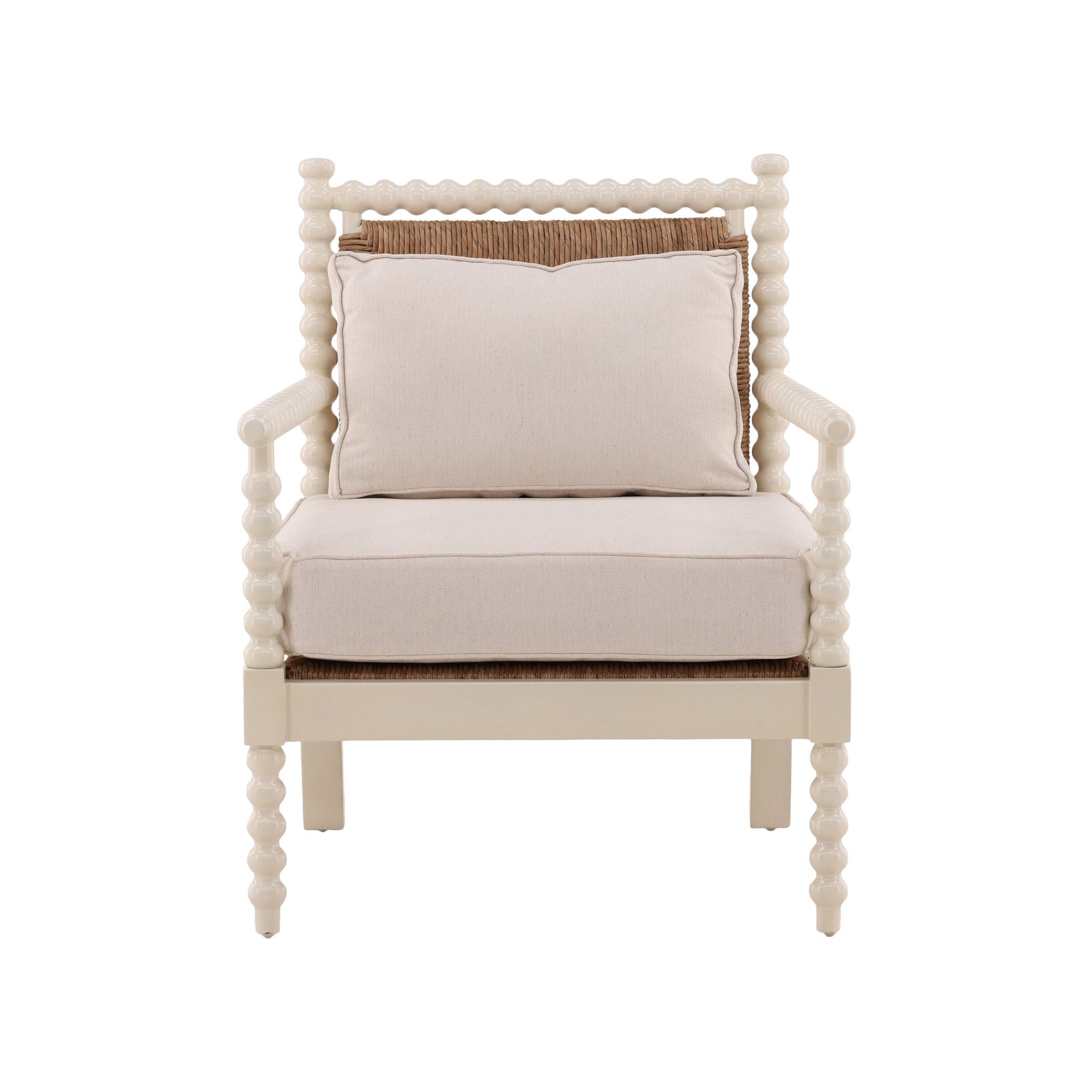 Cream Jameson Bobbin Chair detail view by Furniture Classics at ZIN Home