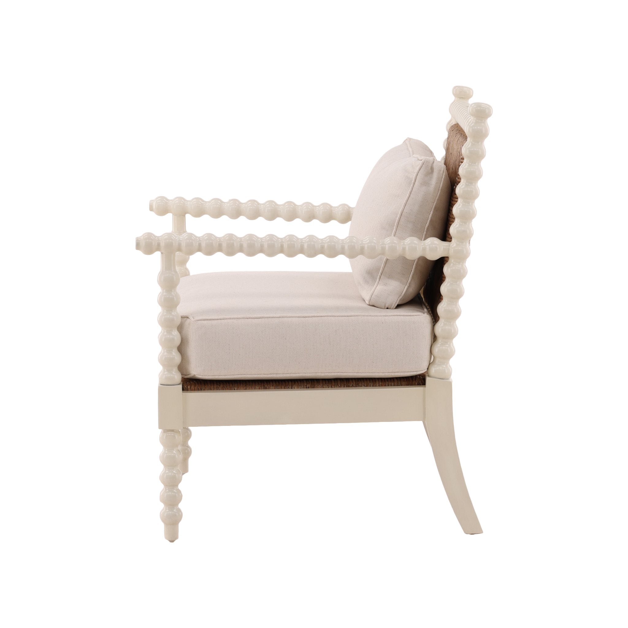 Cream Jameson Bobbin Chair detail view by Furniture Classics at ZIN Home