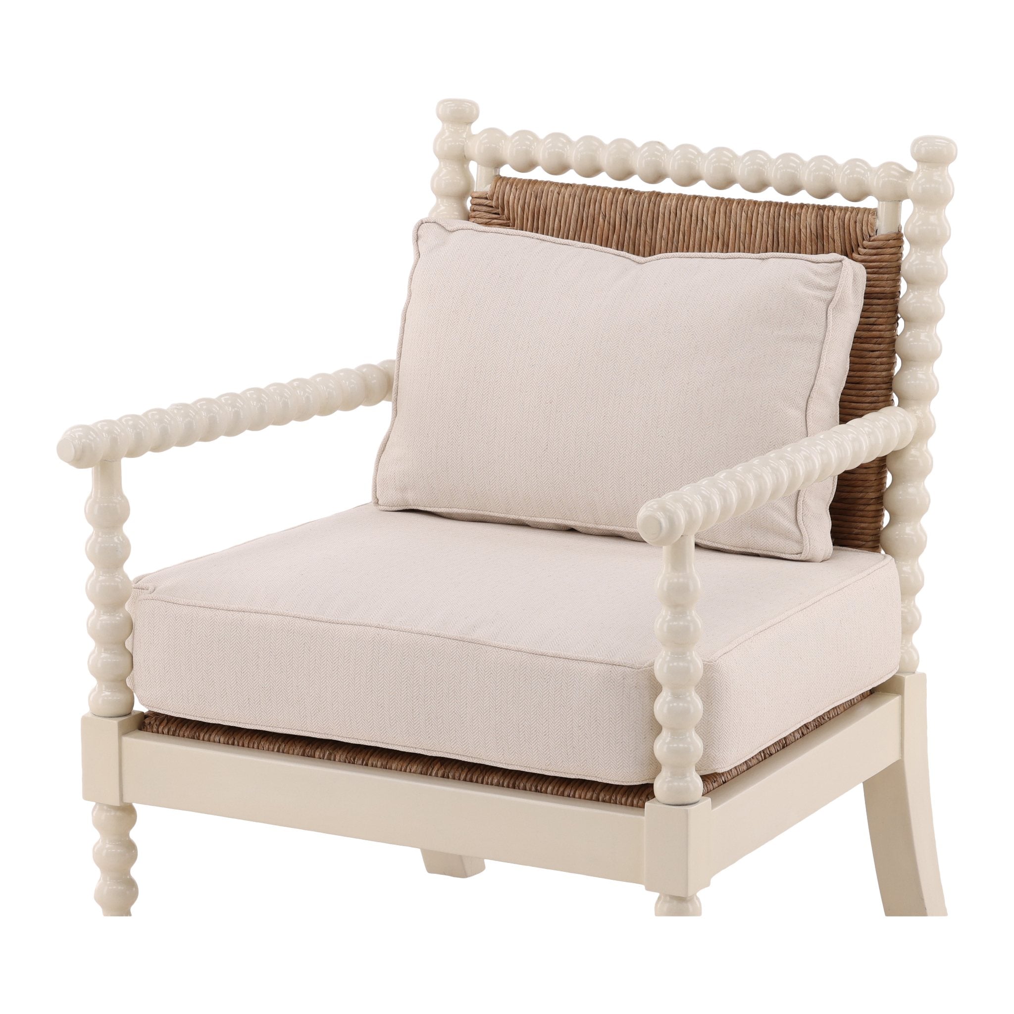 Cream Jameson Bobbin Chair detail view by Furniture Classics at ZIN Home