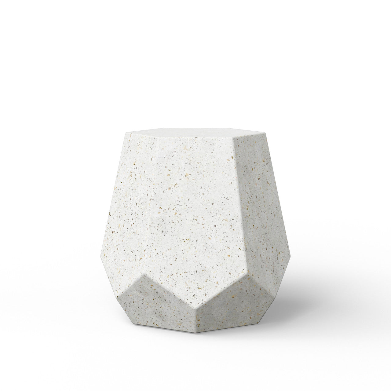 Mixx - Faceted Stool - Ivory Terrazzo
