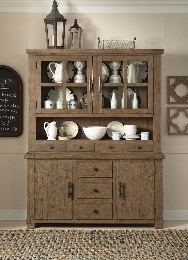Farmhouse Reclaimed Wood Hutch Cabinet