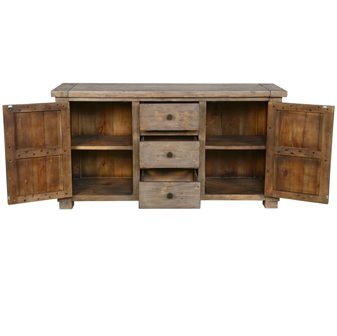 Farmhouse Reclaimed Wood Cabinet Sideboard 63"