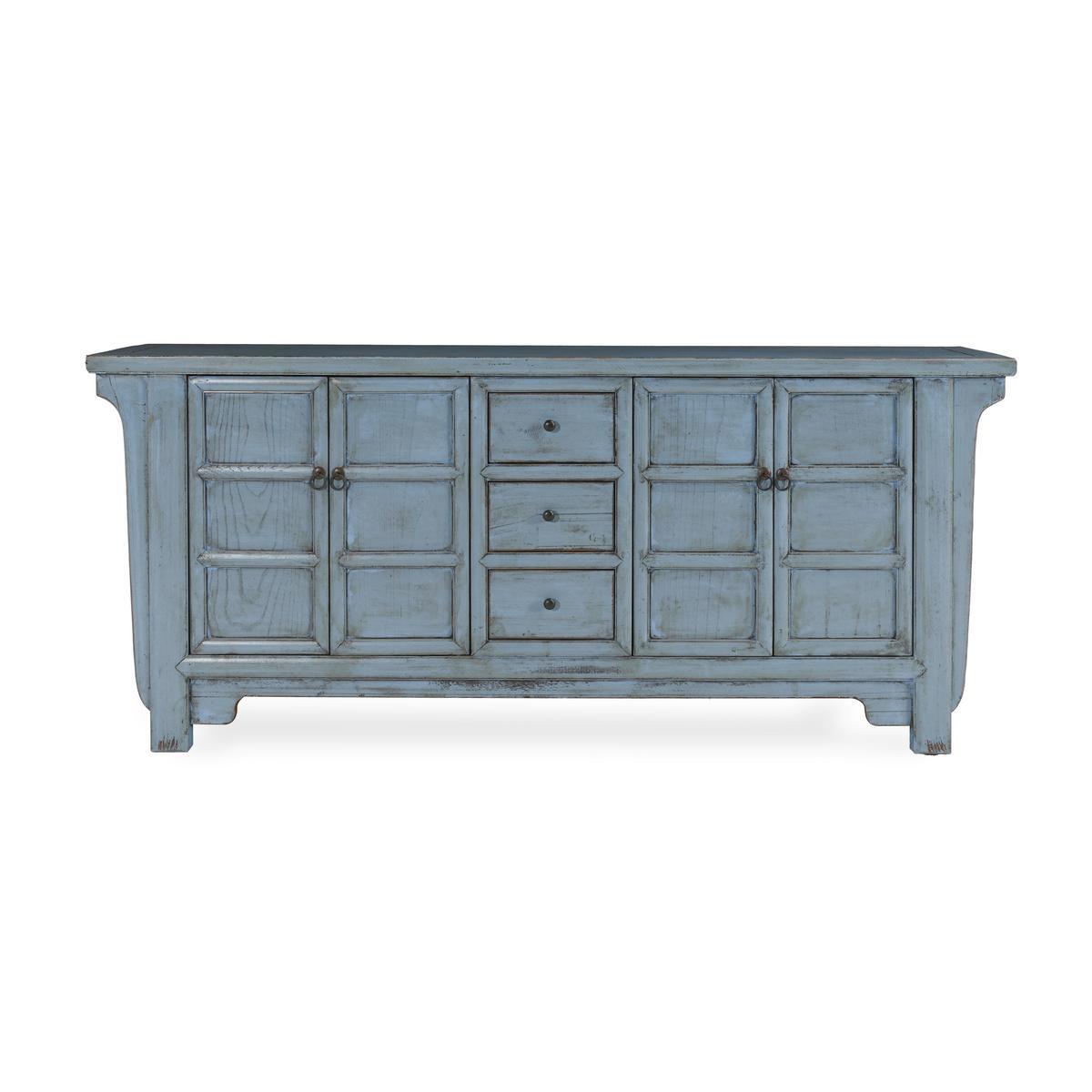 Crafton 3 Drawer 4 Door Cabinet - Blue