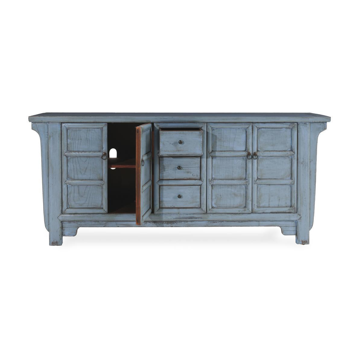 Crafton 3 Drawer 4 Door Cabinet - Blue