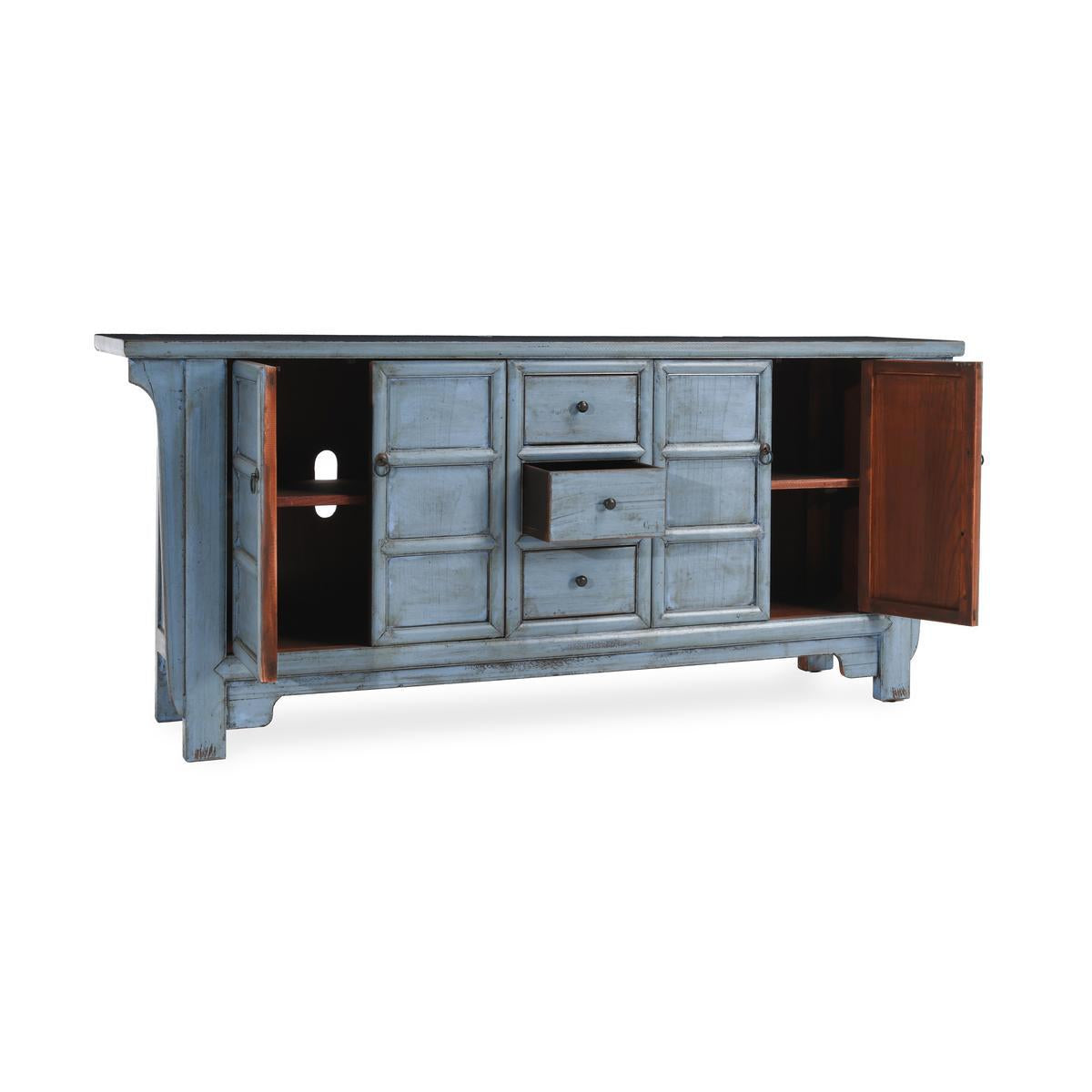 Crafton 3 Drawer 4 Door Cabinet - Blue