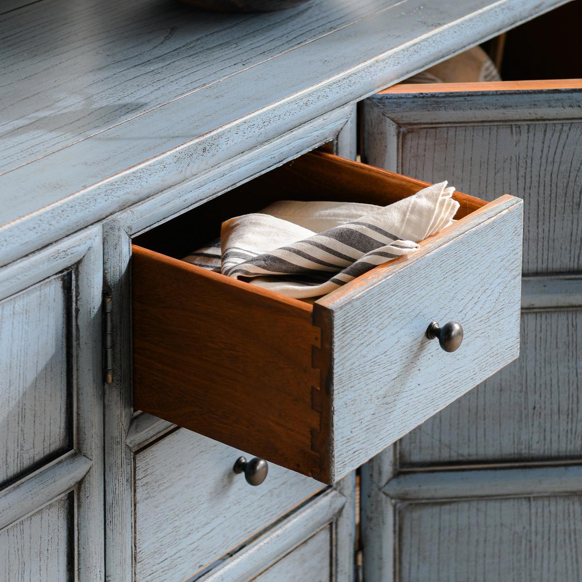 Crafton 3 Drawer 4 Door Cabinet - Blue