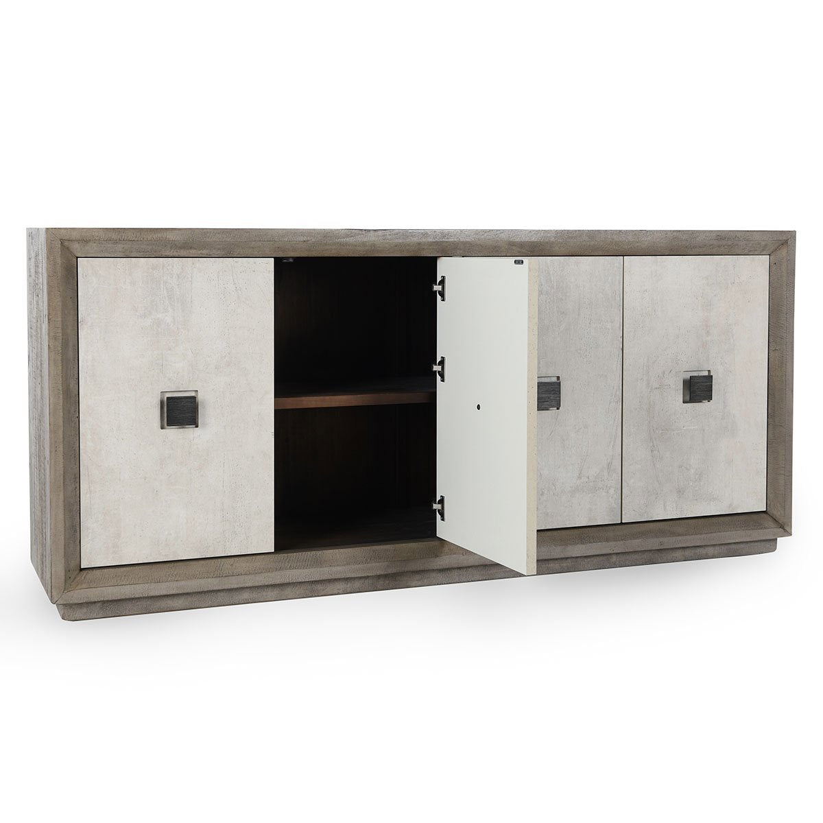 Denver 4 Door Cabinet Distressed - Gray/Antique White - Distressed Gray/Antique White