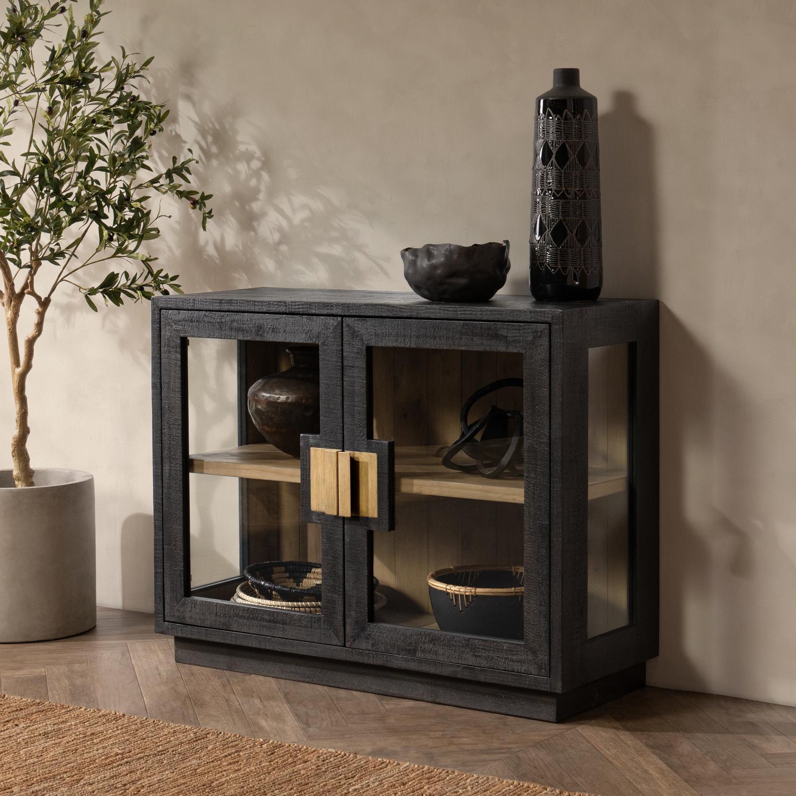 Larson 2 Door Cabinet - Carbon Black