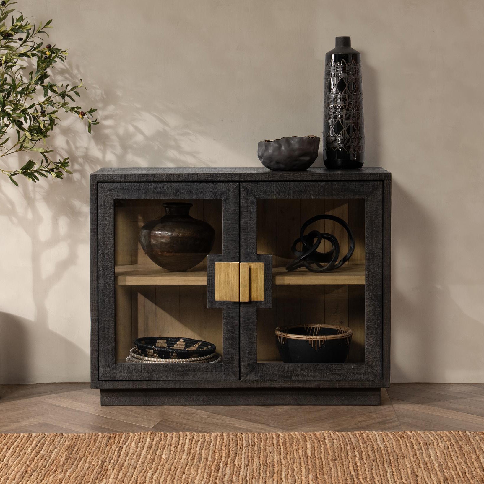 Larson 2 Door Cabinet - Carbon Black