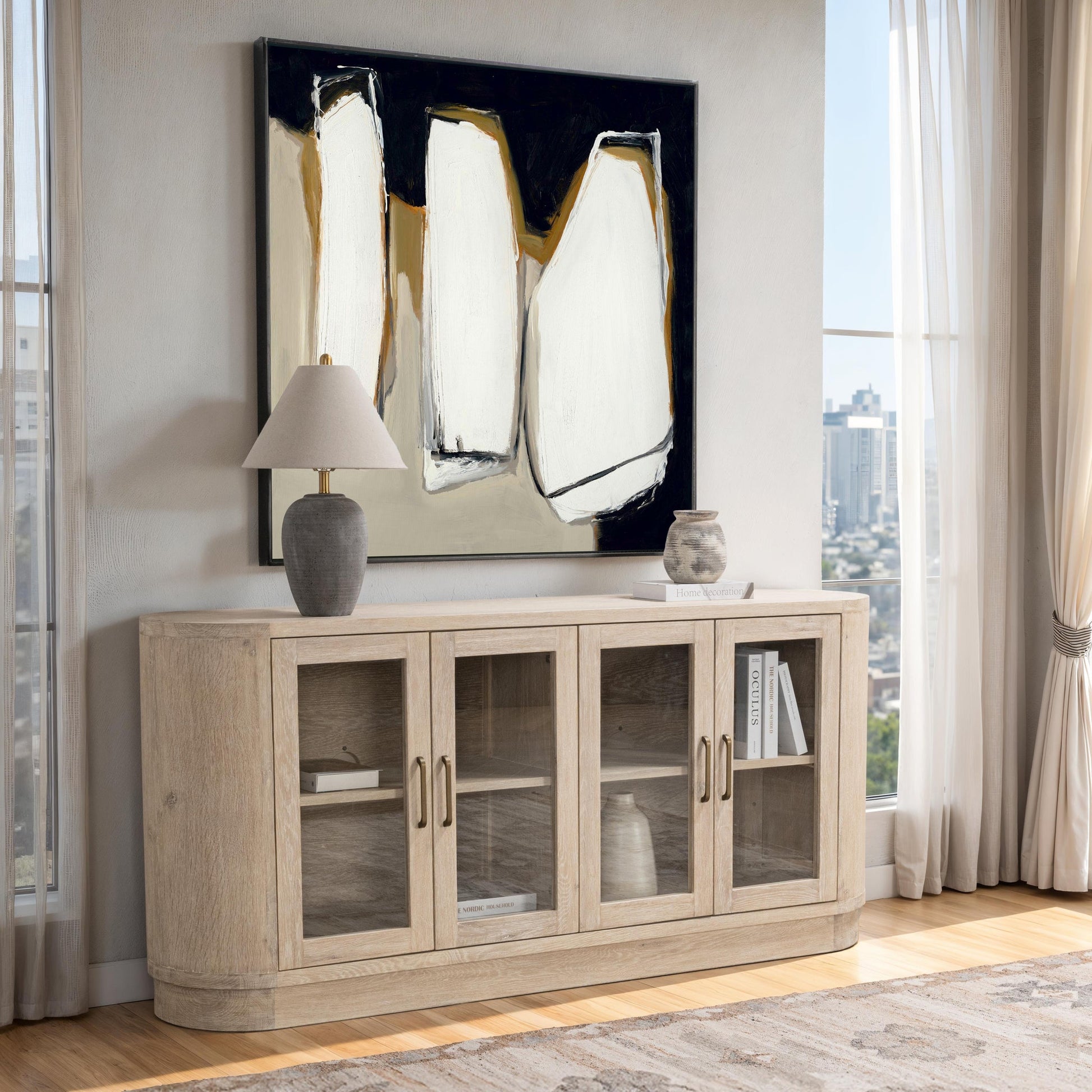 Vander 4 Door Buffet - Cream Washed