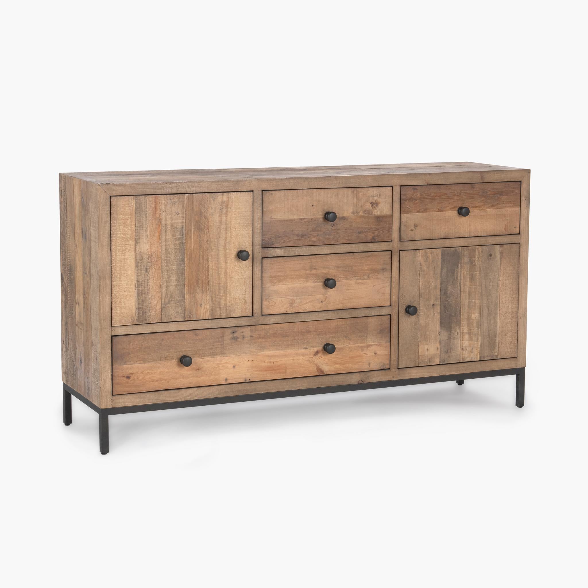 Dita 4 Drawer 2 Door Buffet - Natural Pine