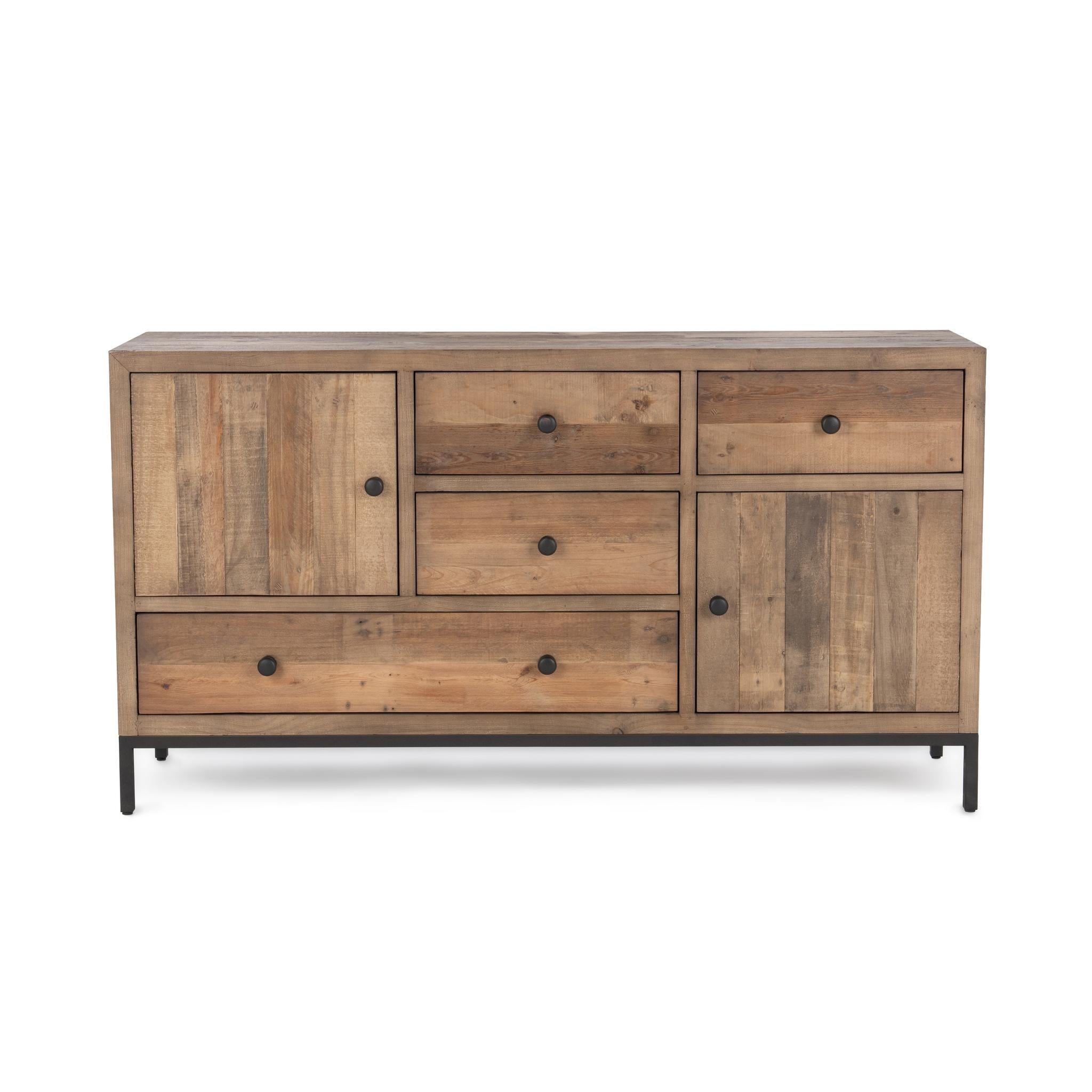 Dita 4 Drawer 2 Door Buffet - Natural Pine