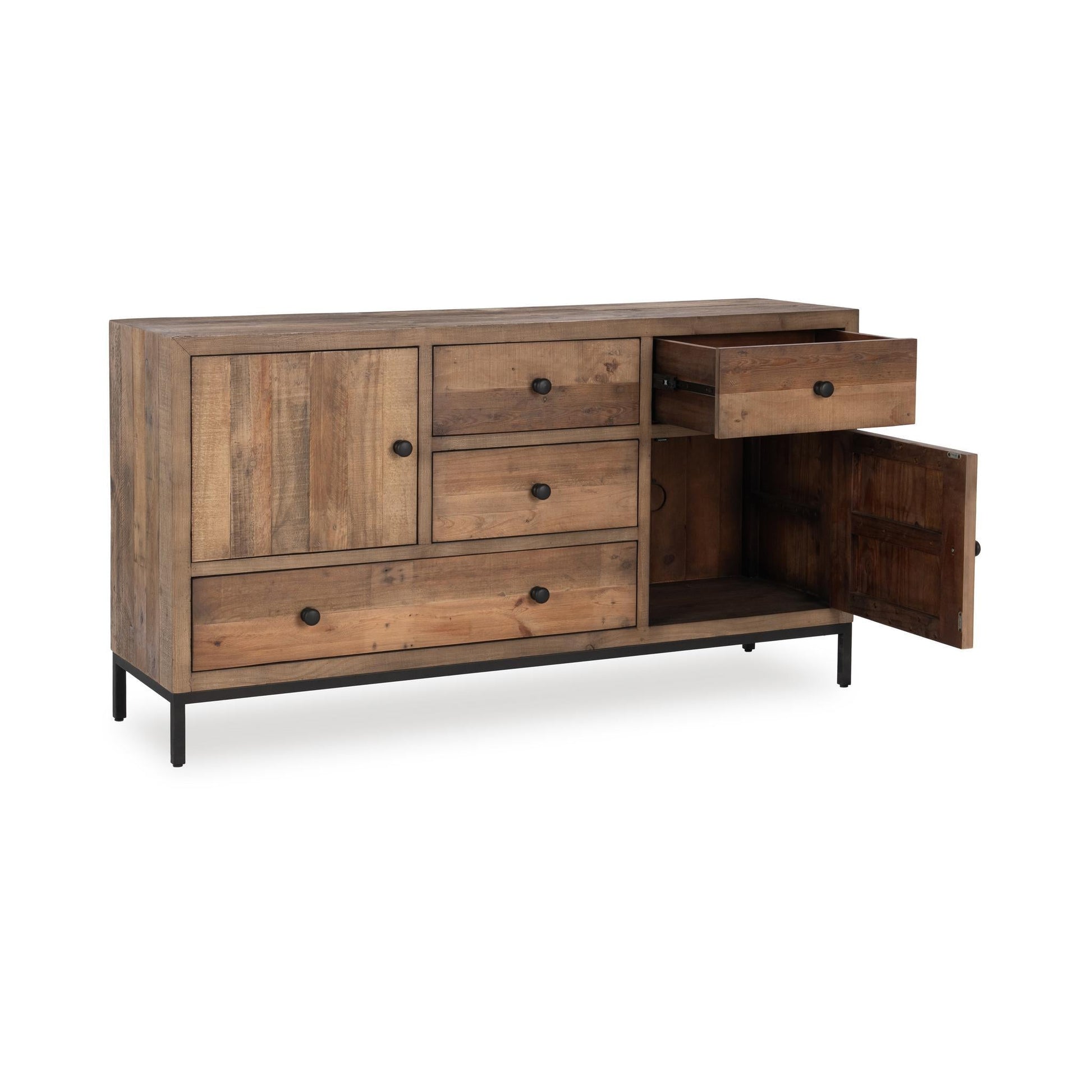 Dita 4 Drawer 2 Door Buffet - Natural Pine