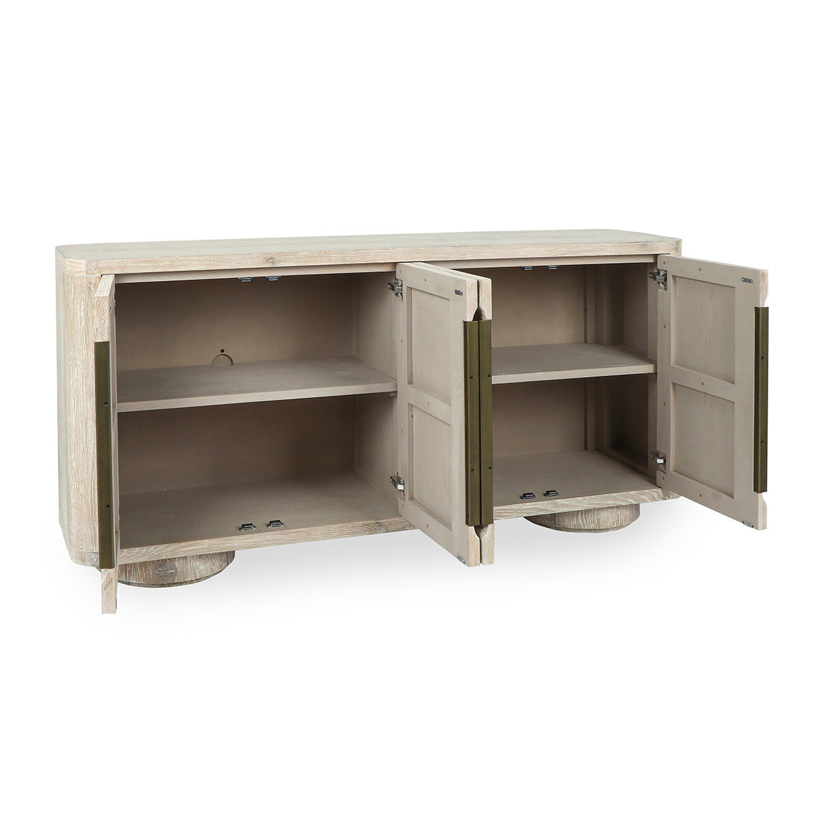 Tiber Solid Wood 4Dr Buffet - Cream Washed