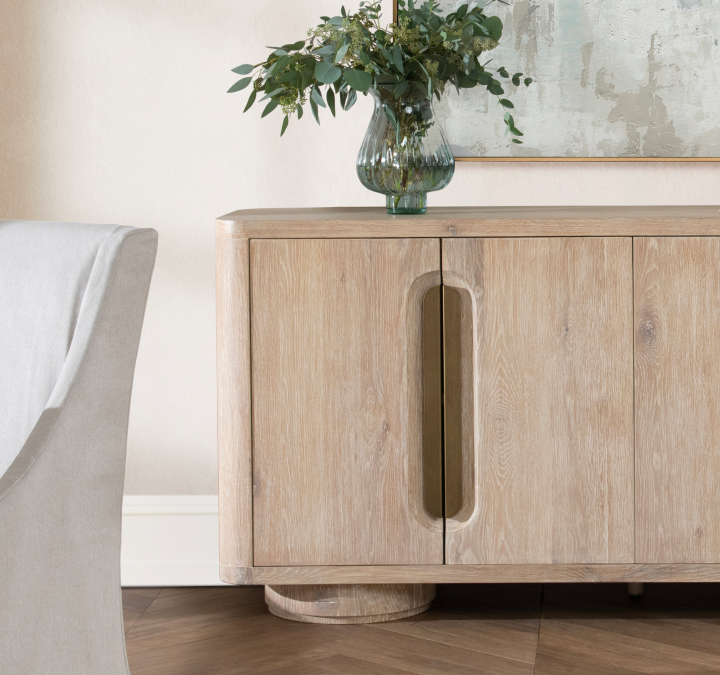 Tiber Solid Wood 4Dr Buffet - Cream Washed