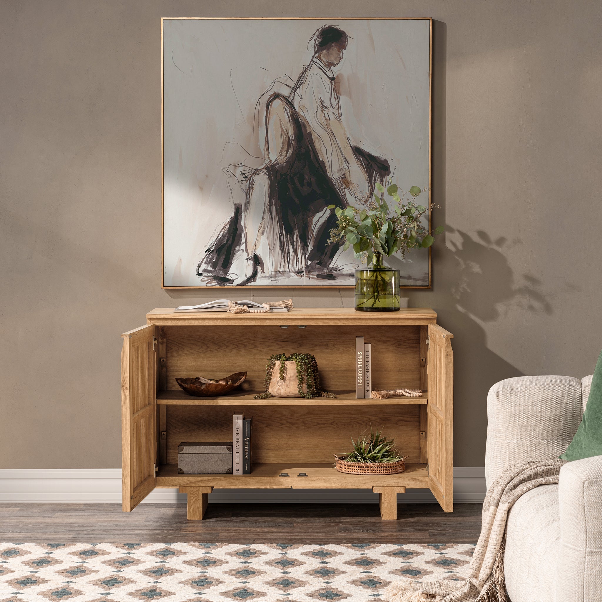 Roya 2 Door Cabinet - Toasted Brown