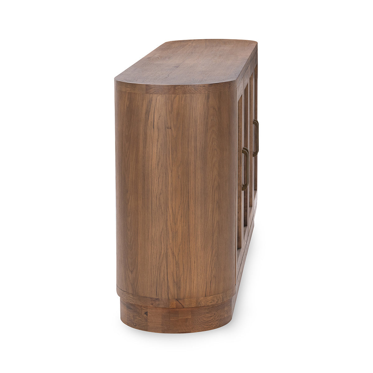 Travelle Oak Wood 4 Door Oval Buffet Sideboard 78"