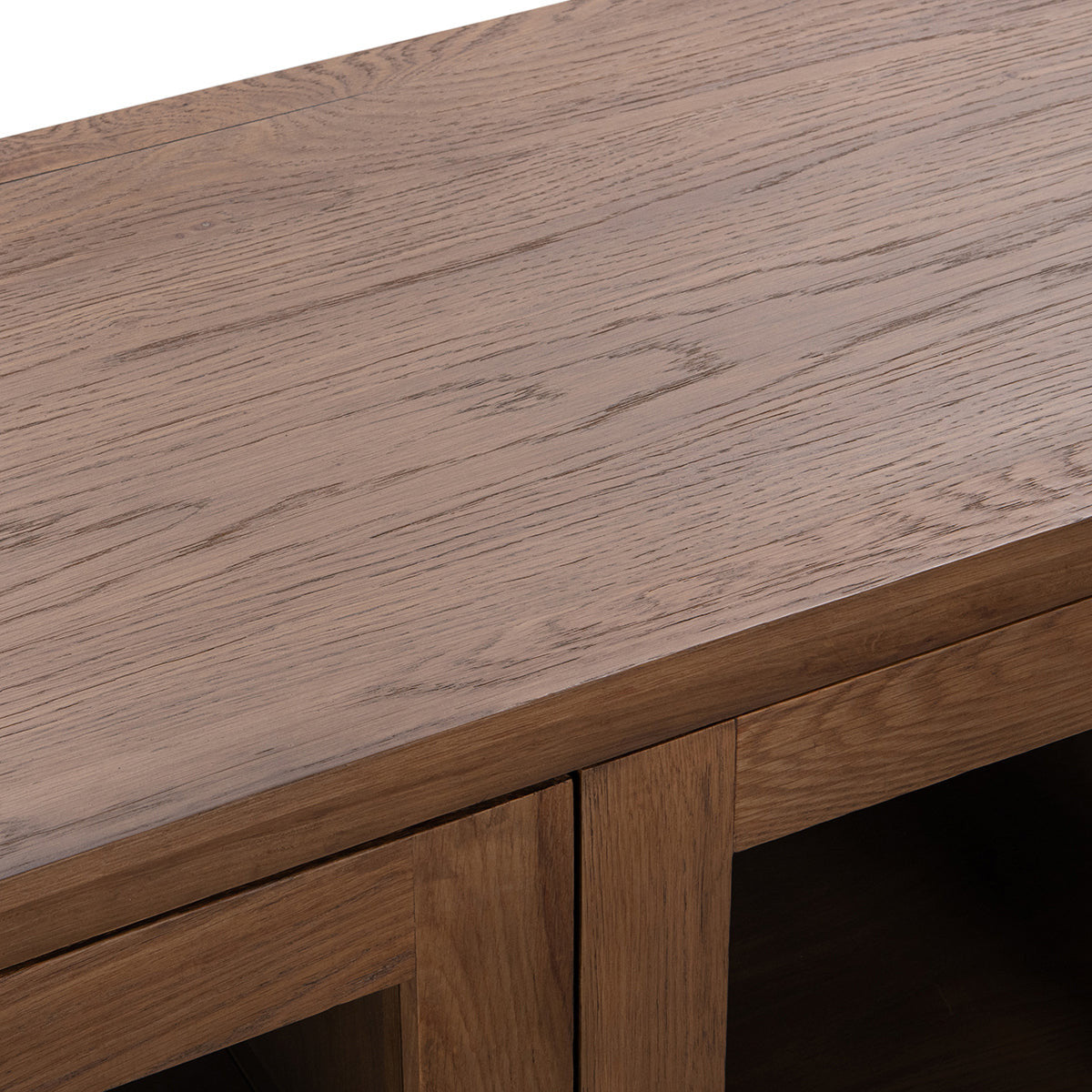 Travelle Oak Wood 4 Door Oval Buffet Sideboard 78"