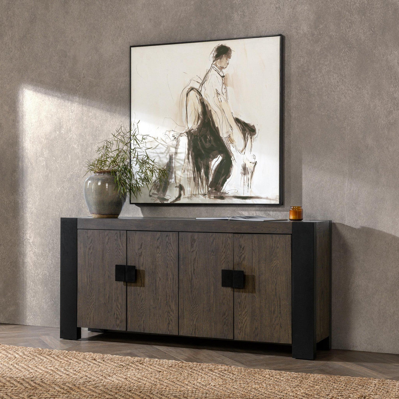 Deaven Solid Wood 4Dr Buffet