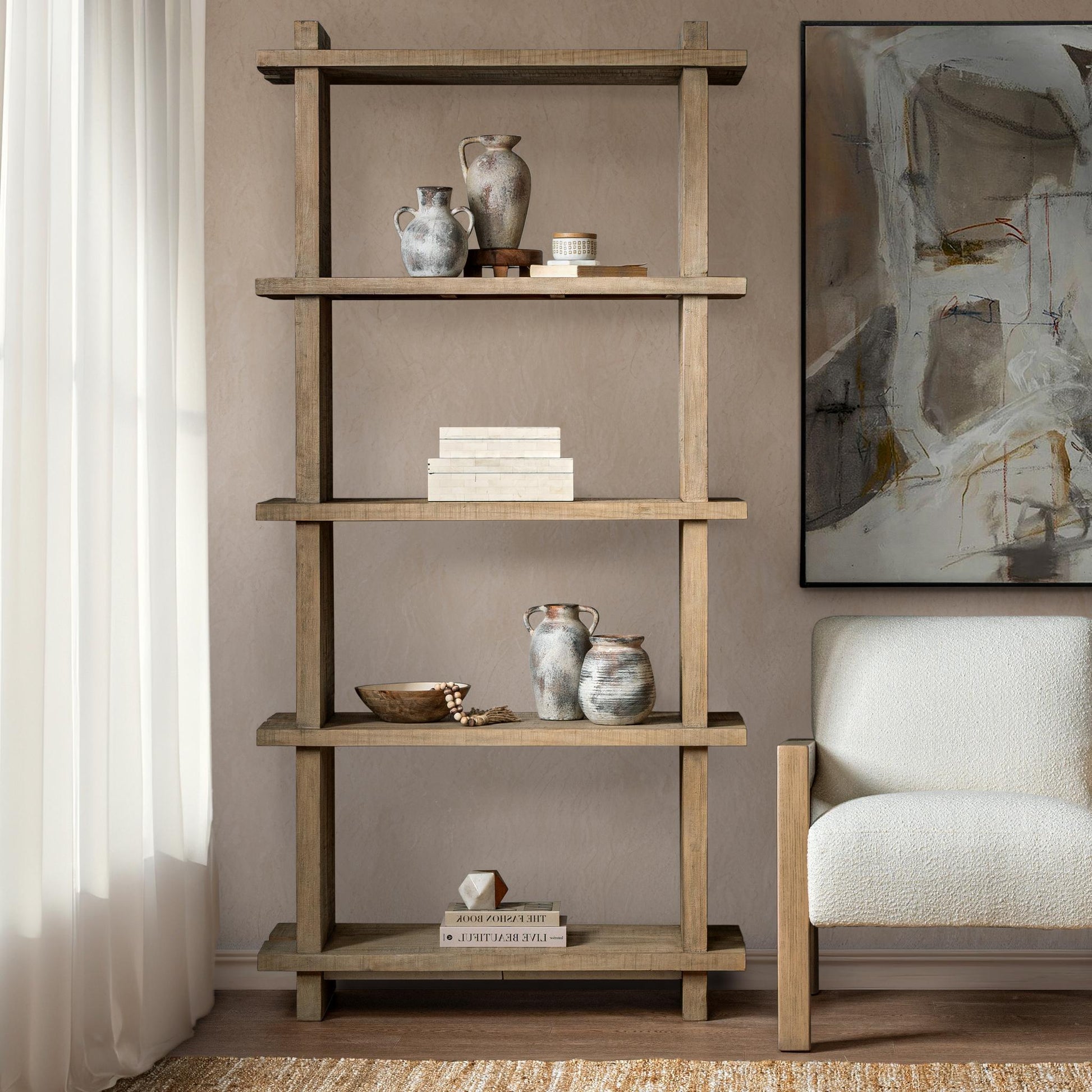 Karlla Bookshelf - Natural Clay