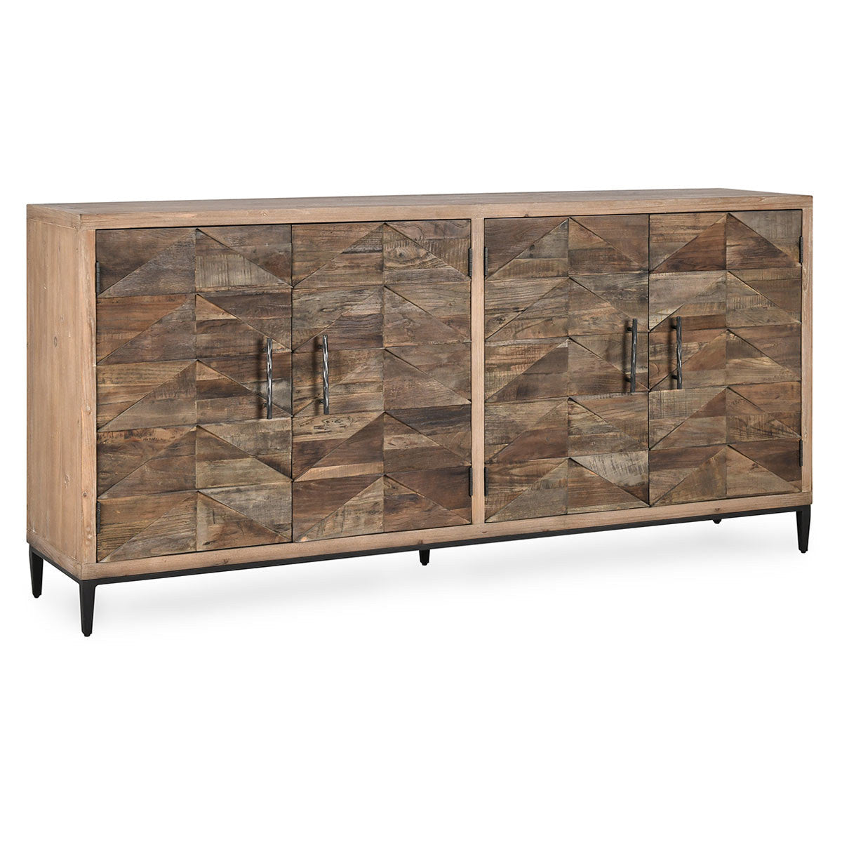 Maverick Solid Wood 4Dr Cabinet - Brown/Natural