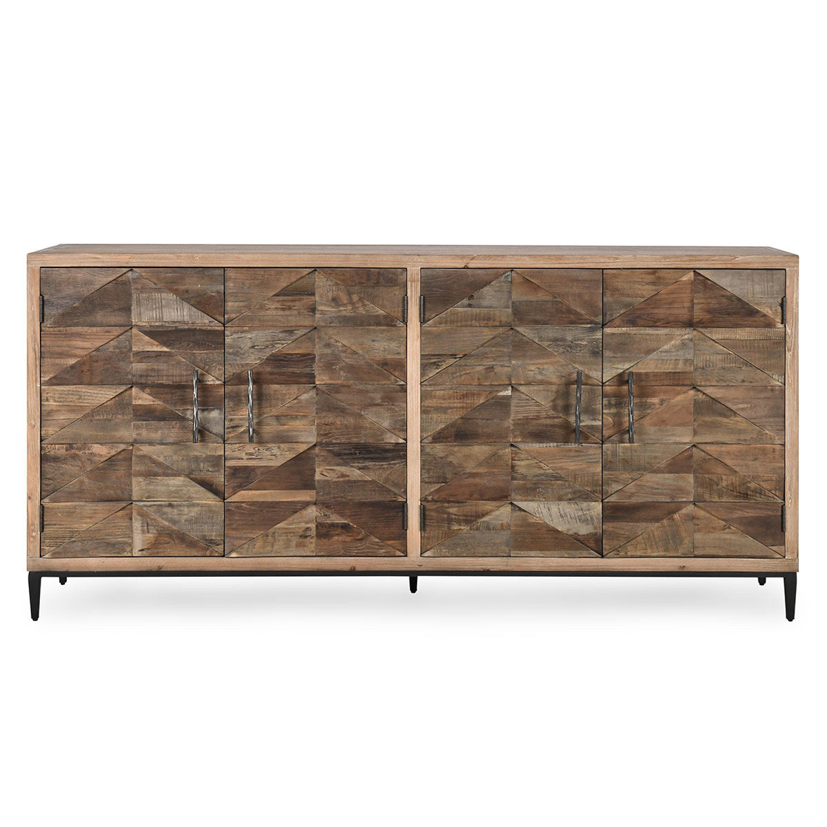 Maverick Solid Wood 4Dr Cabinet - Brown/Natural