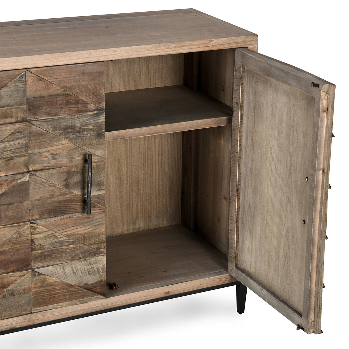 Maverick Solid Wood 4Dr Cabinet - Brown/Natural