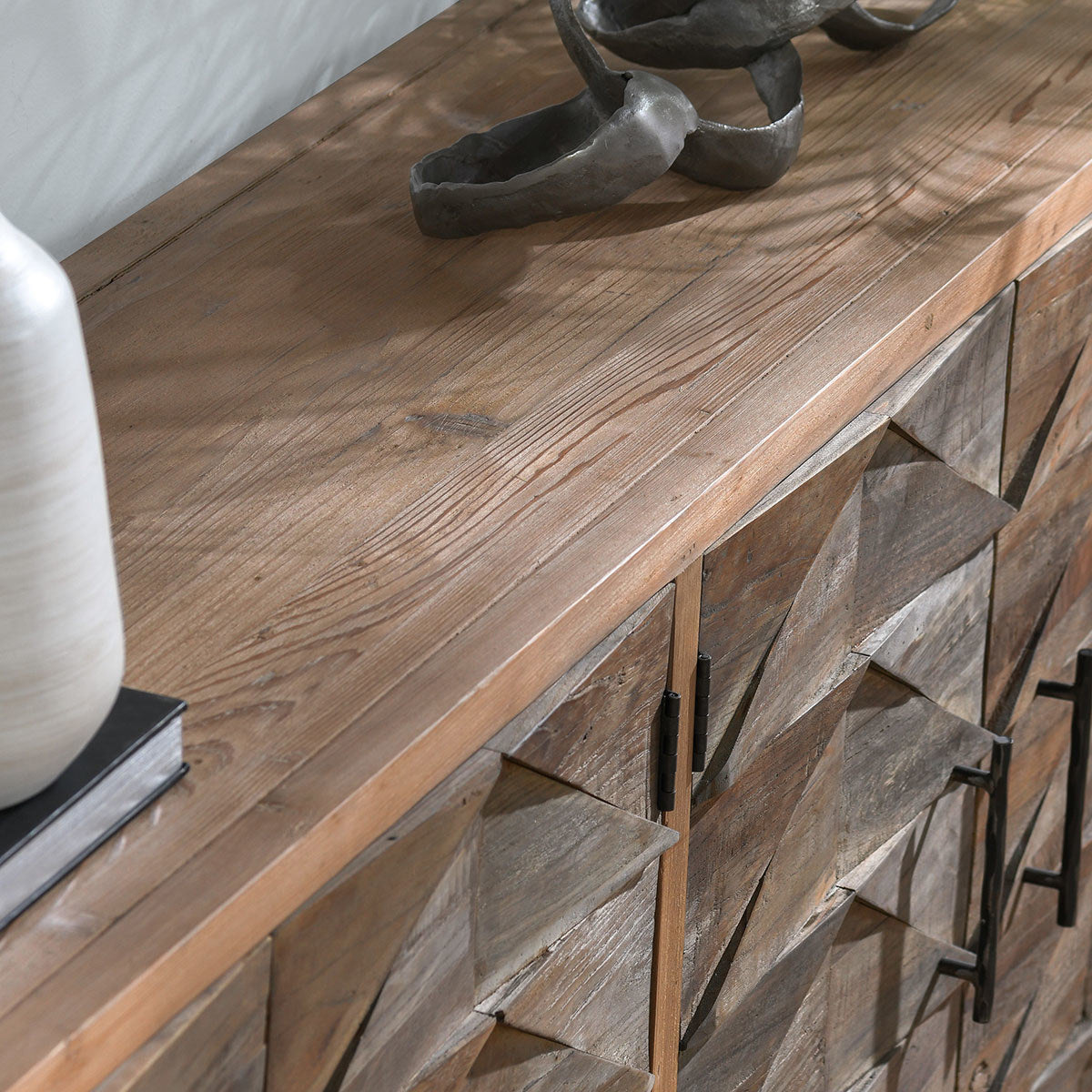 Maverick Solid Wood 4Dr Cabinet - Brown/Natural
