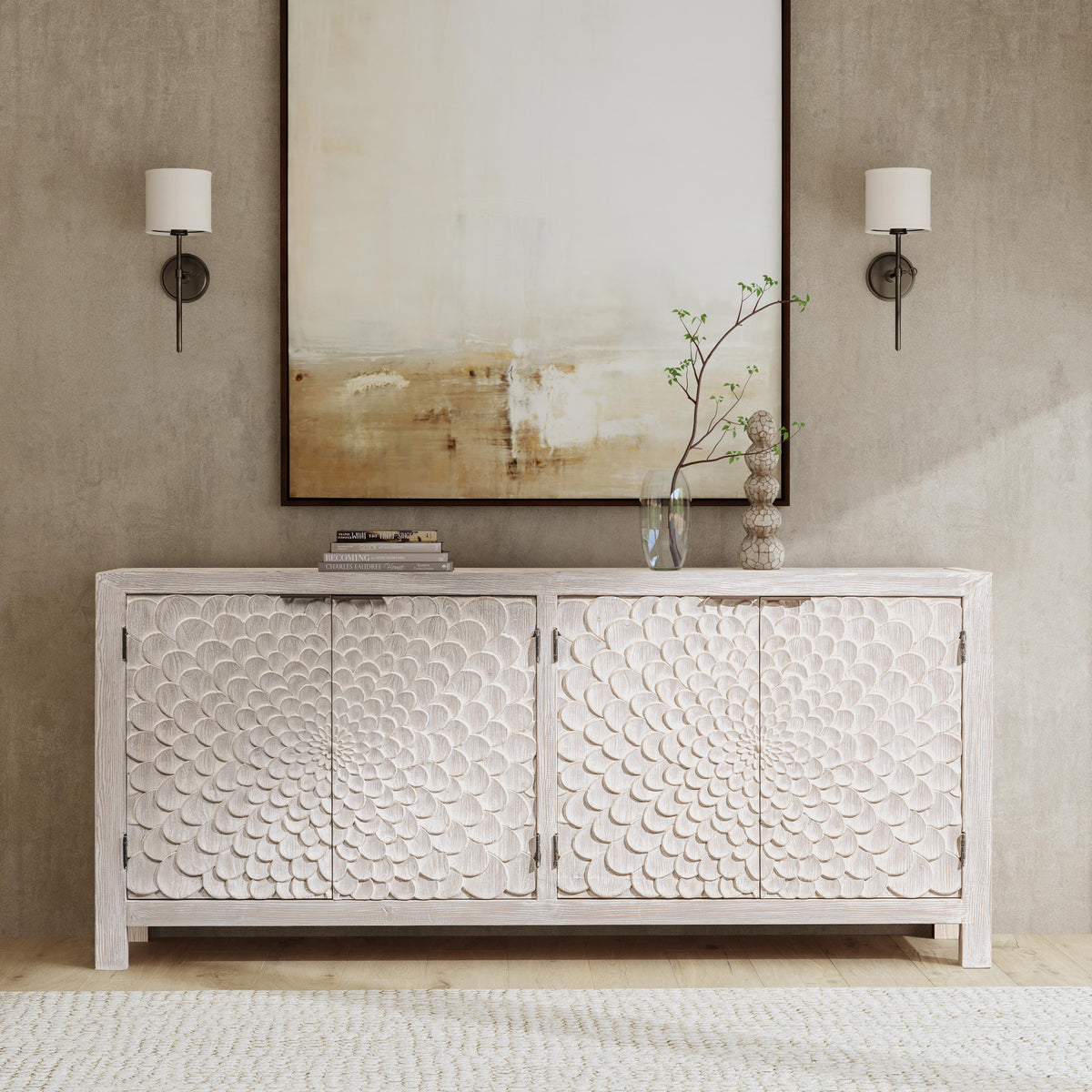 Astrid 4 Door Cabinet - Vintage Cream