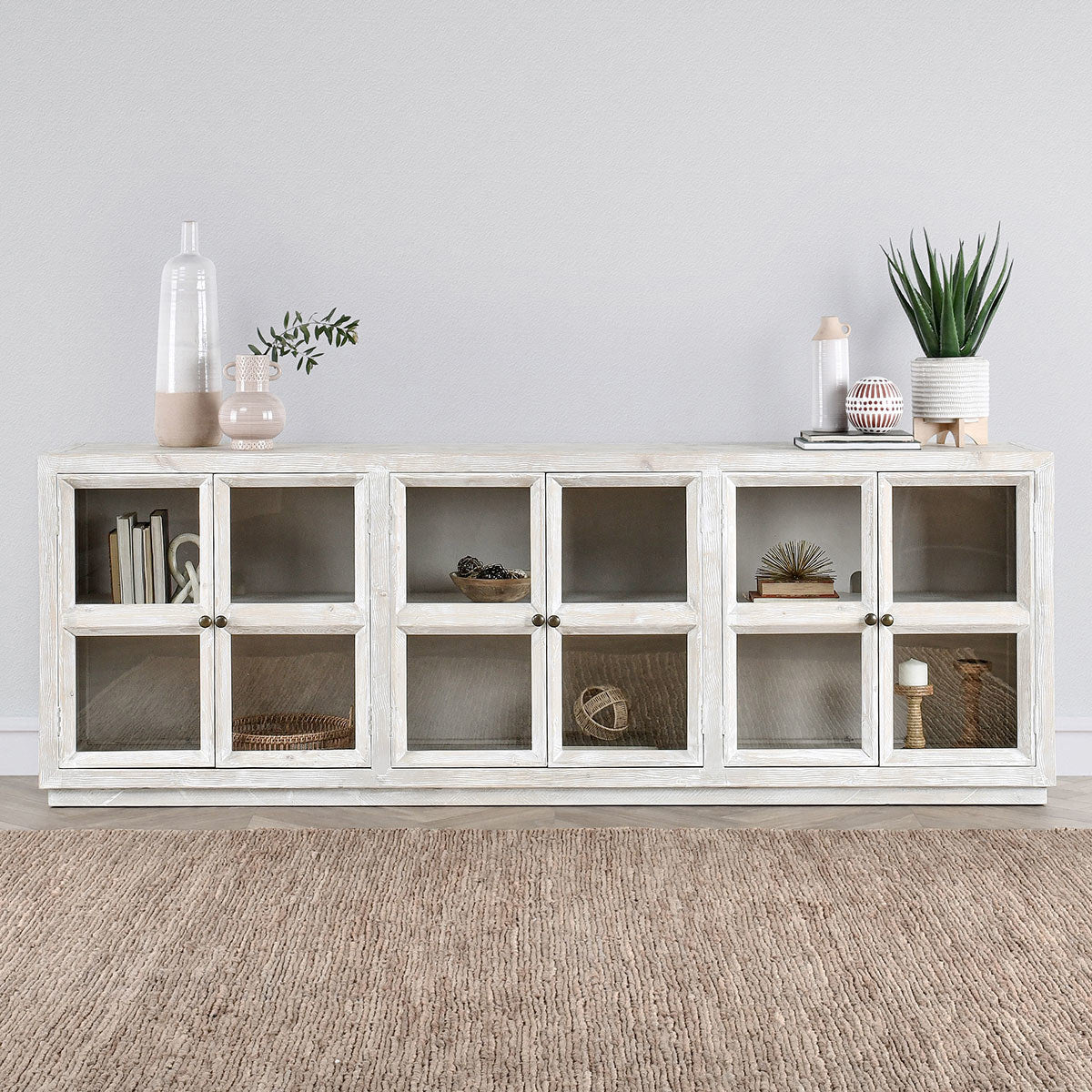 Selma 6 Door Cabinet - Timeworn Cream