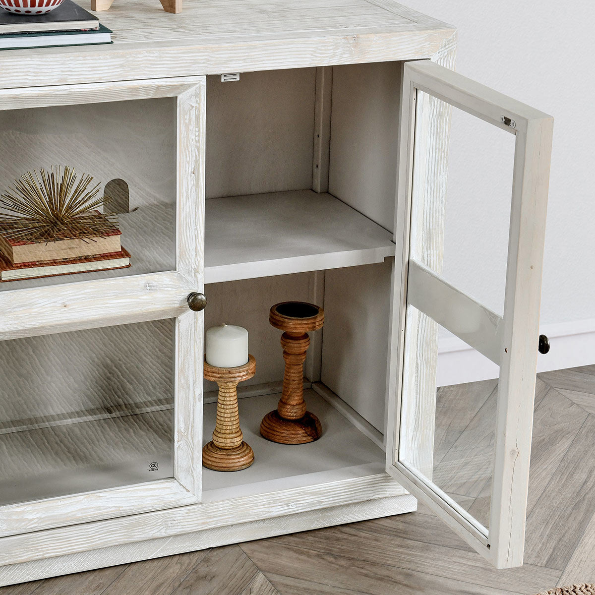 Selma 6 Door Cabinet - Timeworn Cream