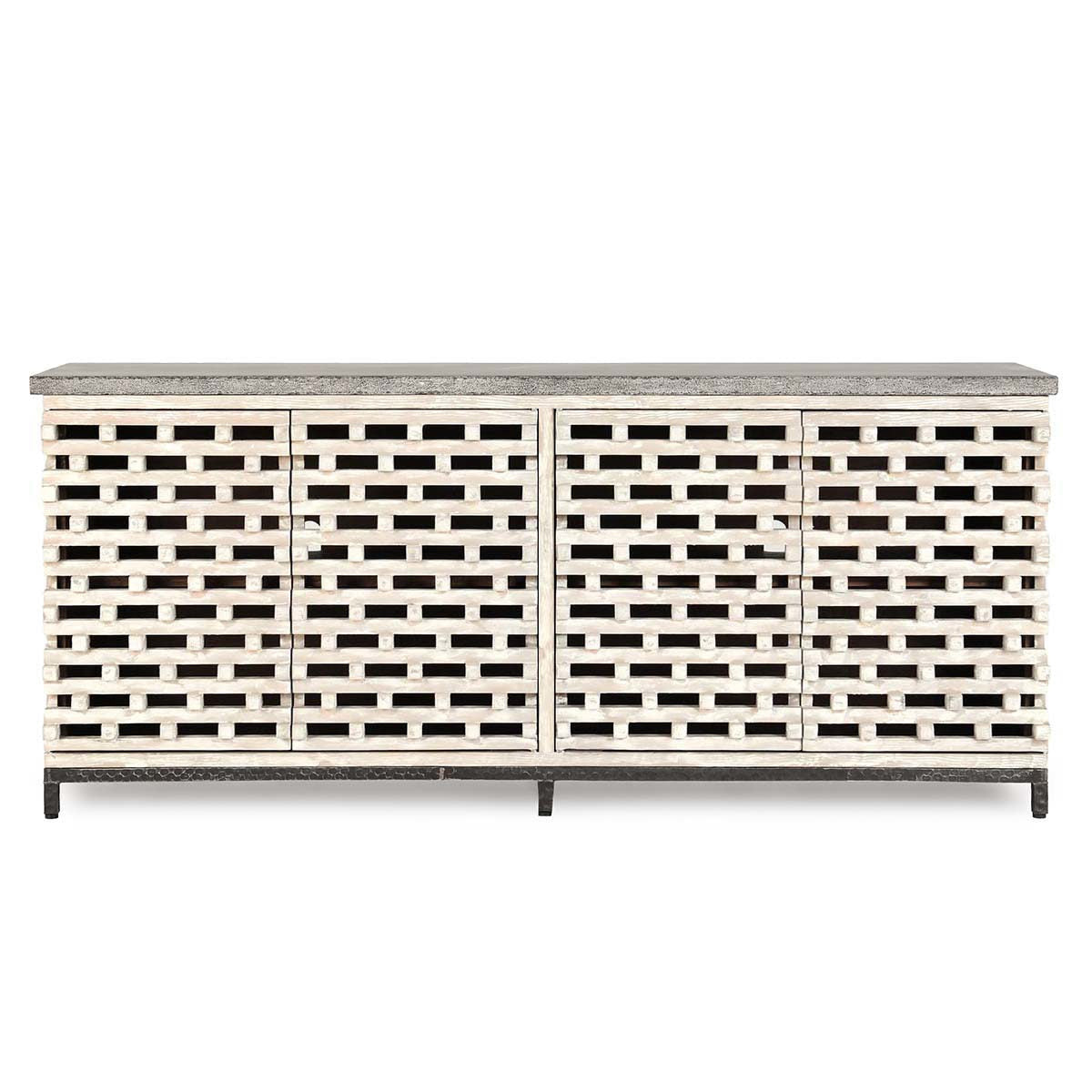 Virginia Reclaimed Wood + Blue Stone  4-Door Sideboard 85"