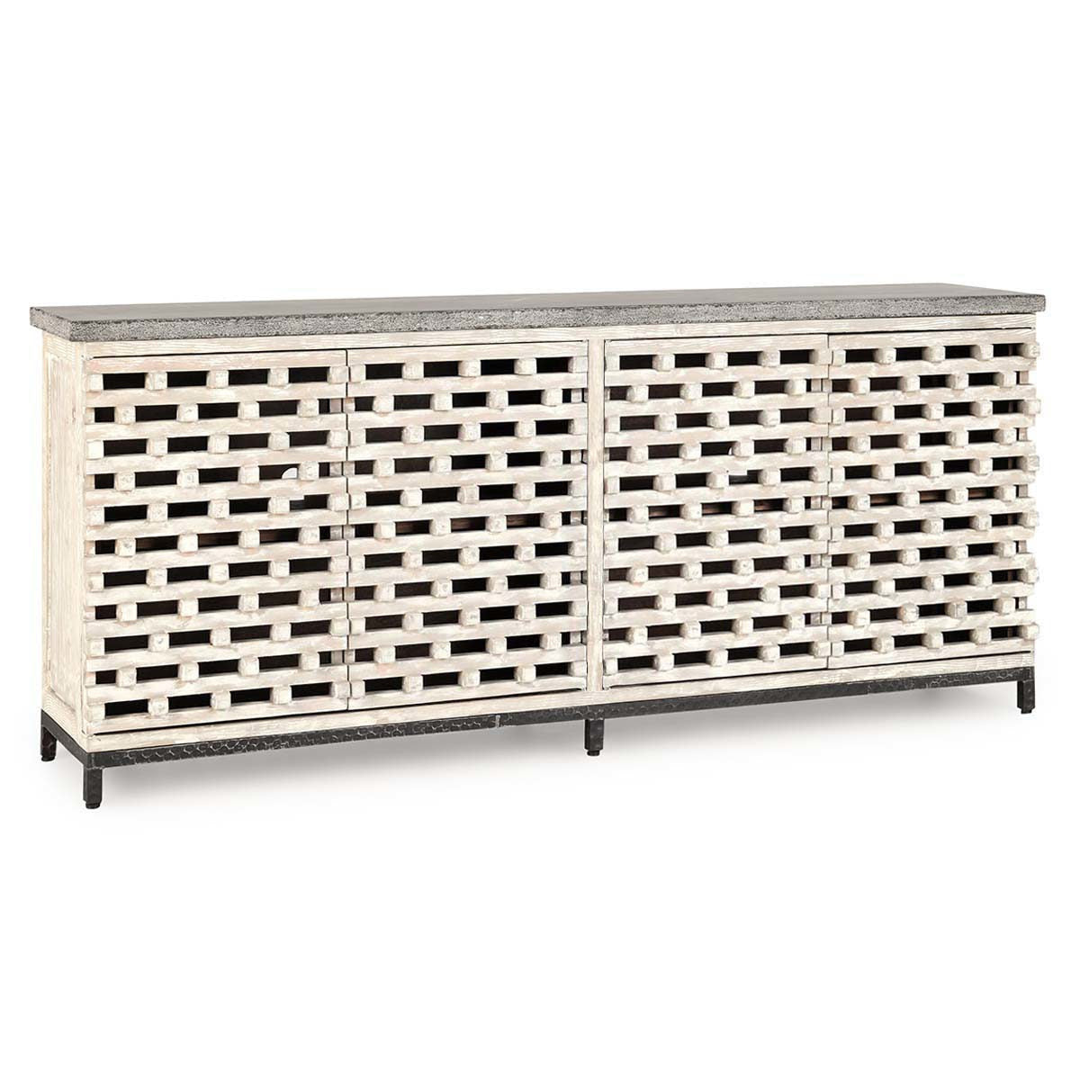 Virginia Reclaimed Wood + Blue Stone  4-Door Sideboard 85"
