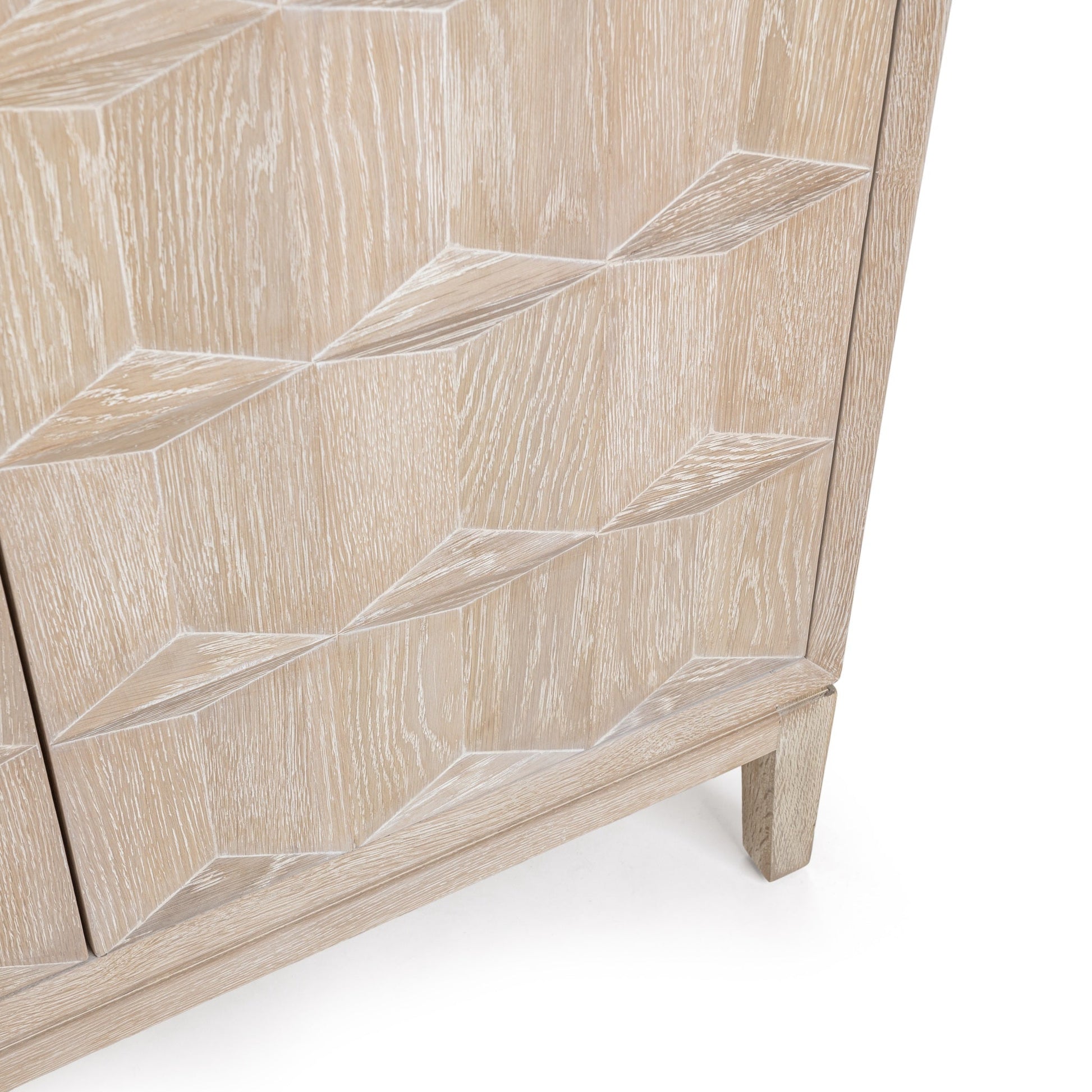 Mira Oak Wood 4Dr Cabinet - Soft Ash