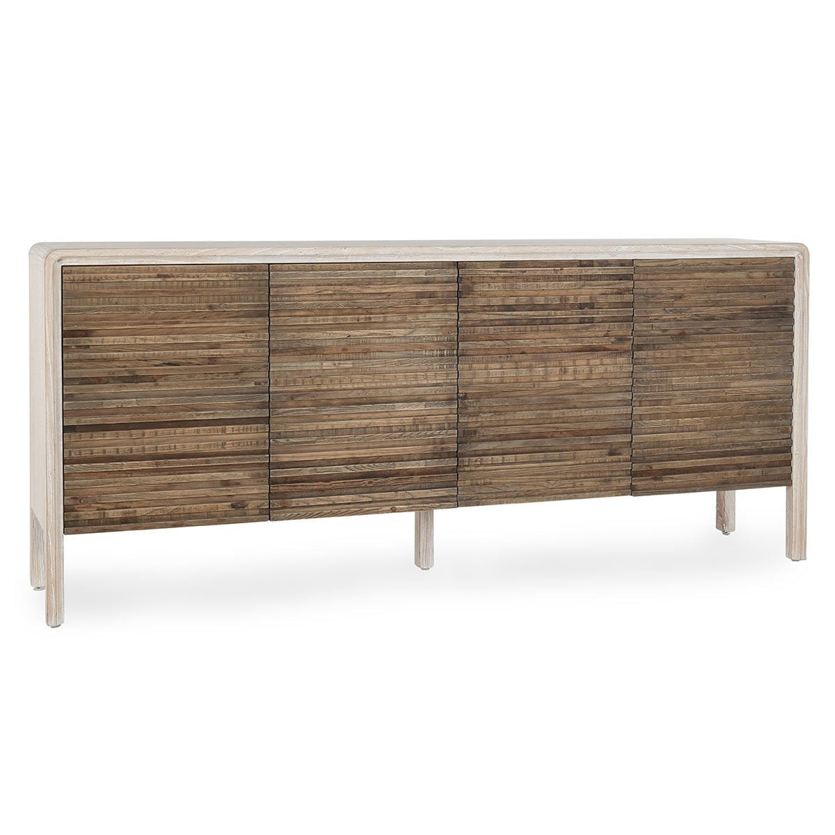 Elodie Solid Wood 4Dr Cabinet - Beige-Natural