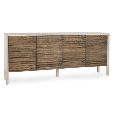 Elodie Solid Wood 4Dr Cabinet - Beige-Natural