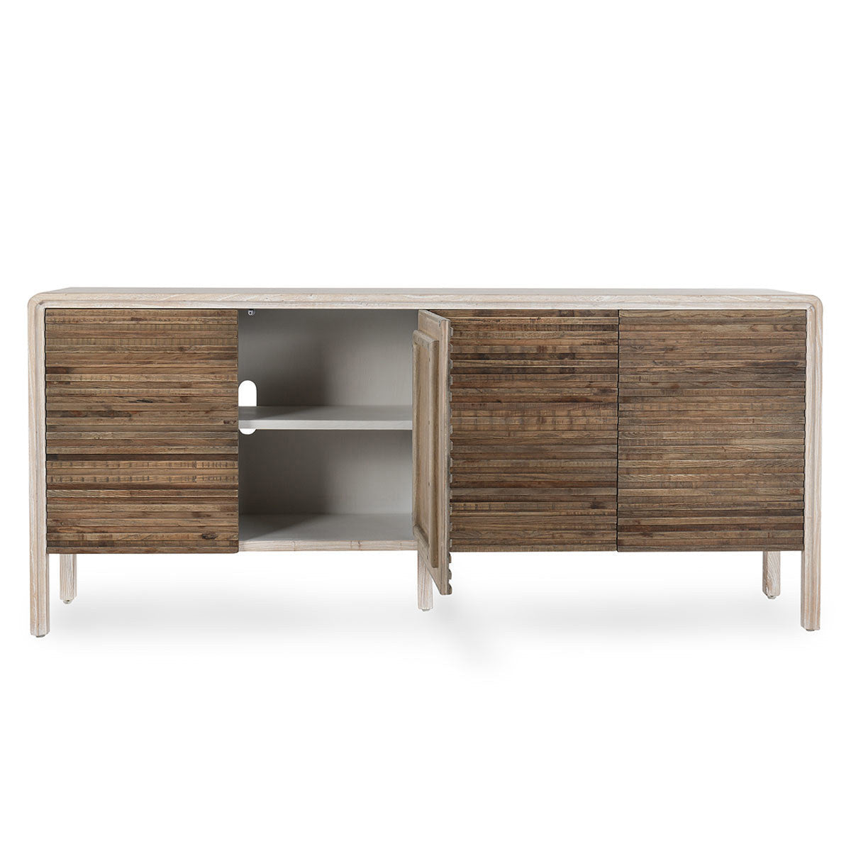 Elodie Solid Wood 4Dr Cabinet - Beige-Natural