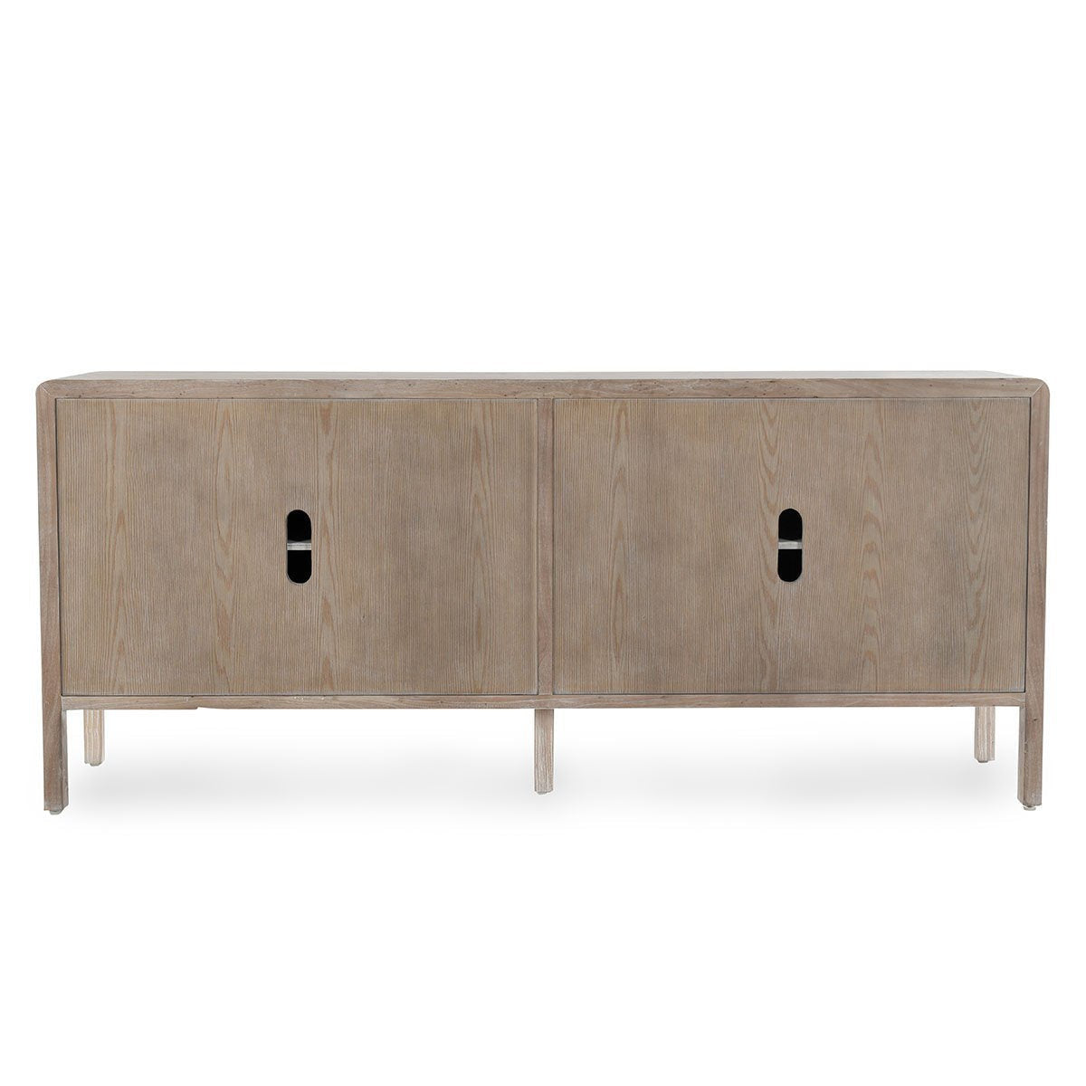 Elodie Solid Wood 4Dr Cabinet - Beige-Natural