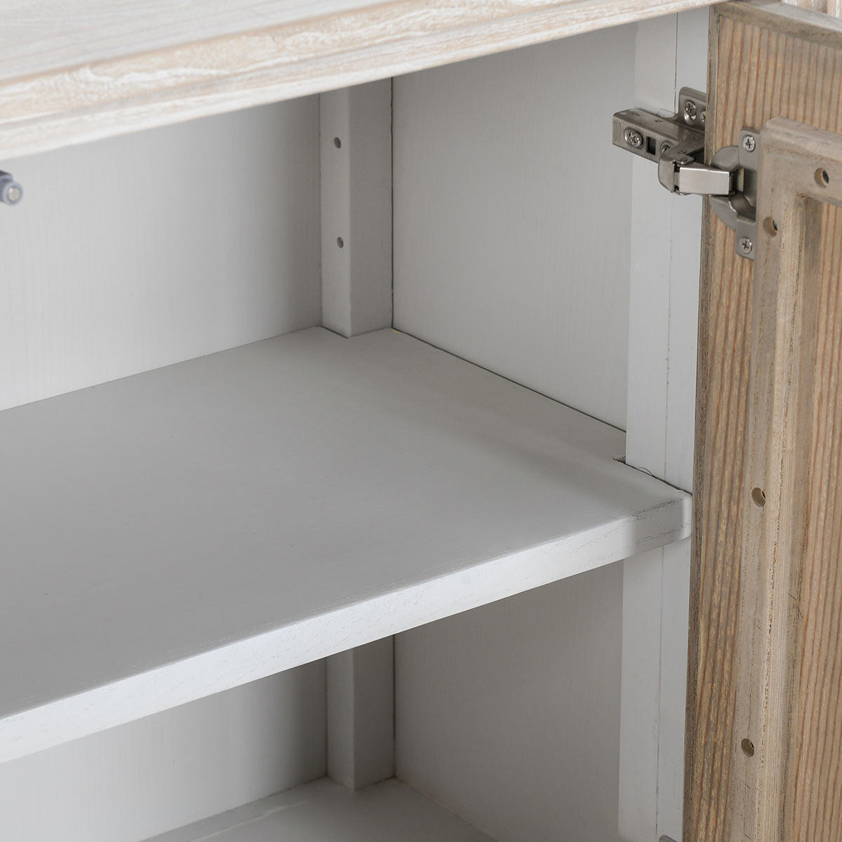Elodie Solid Wood 4Dr Cabinet - Beige-Natural