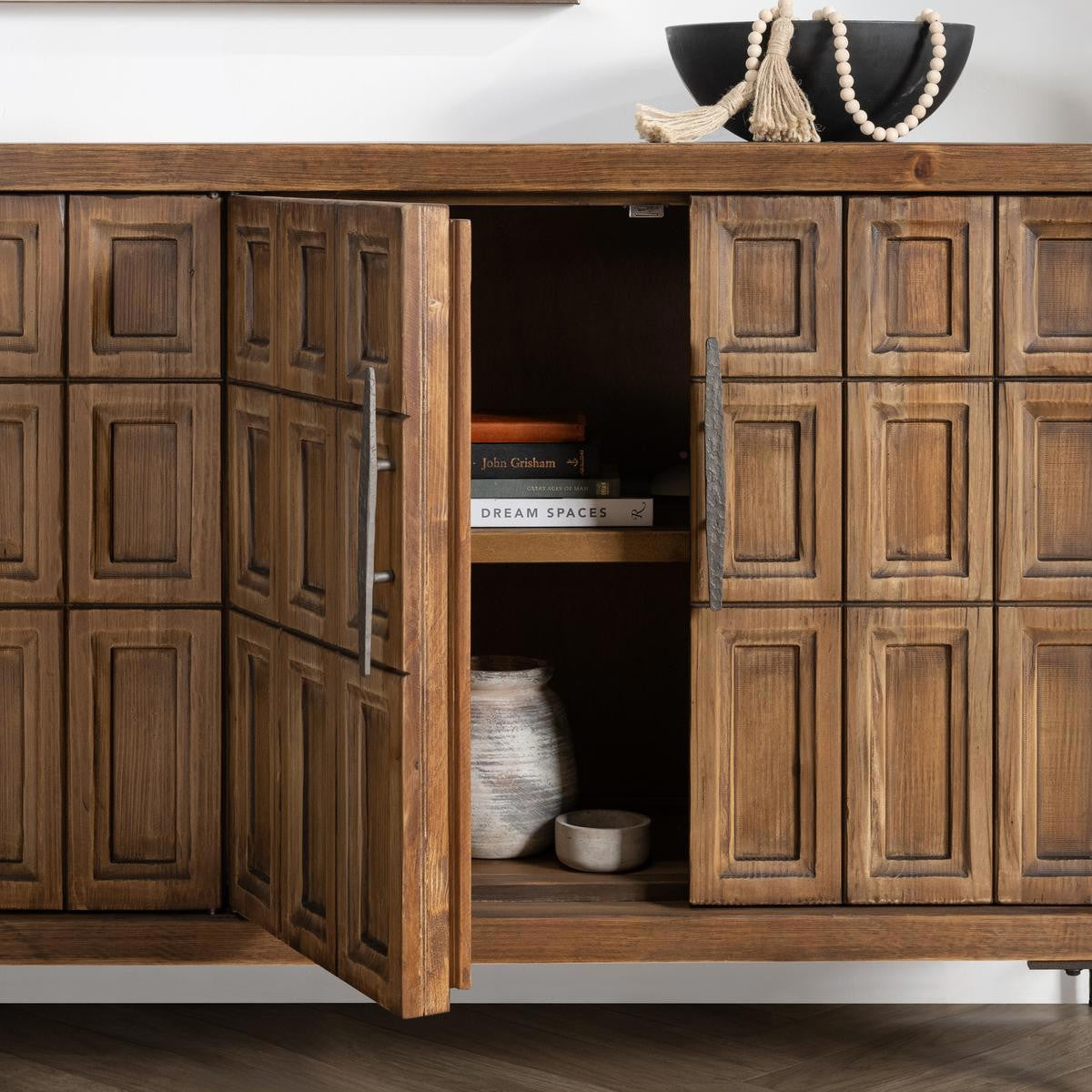 Mark Reclaimed Wood 6-Door Sideboard Cabinet 106" - Brown