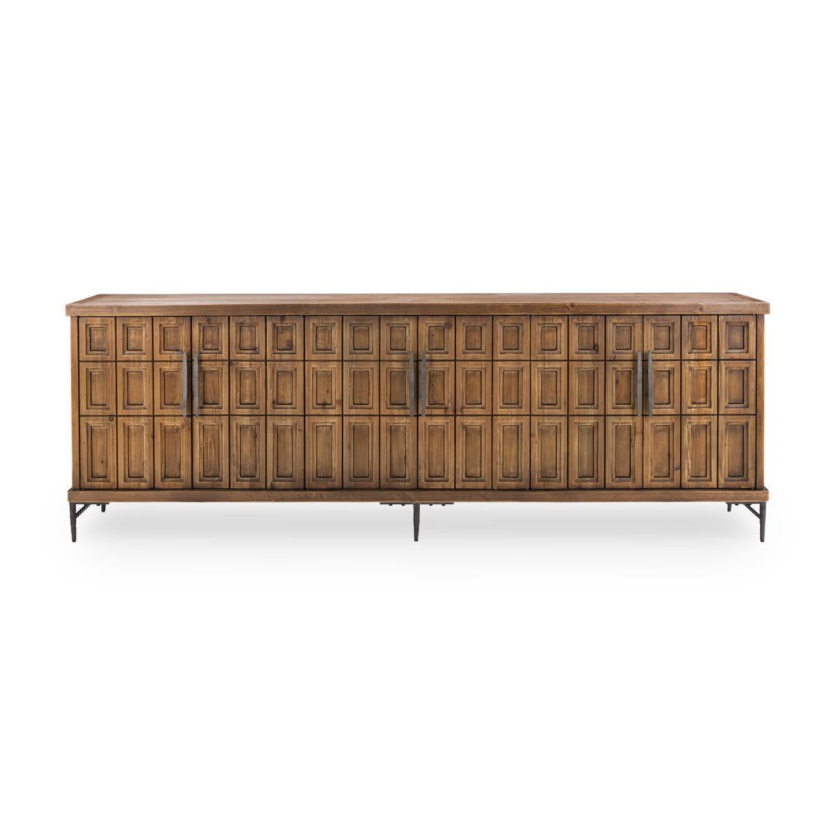 Mark Reclaimed Wood 6-Door Sideboard Cabinet 106" - Brown